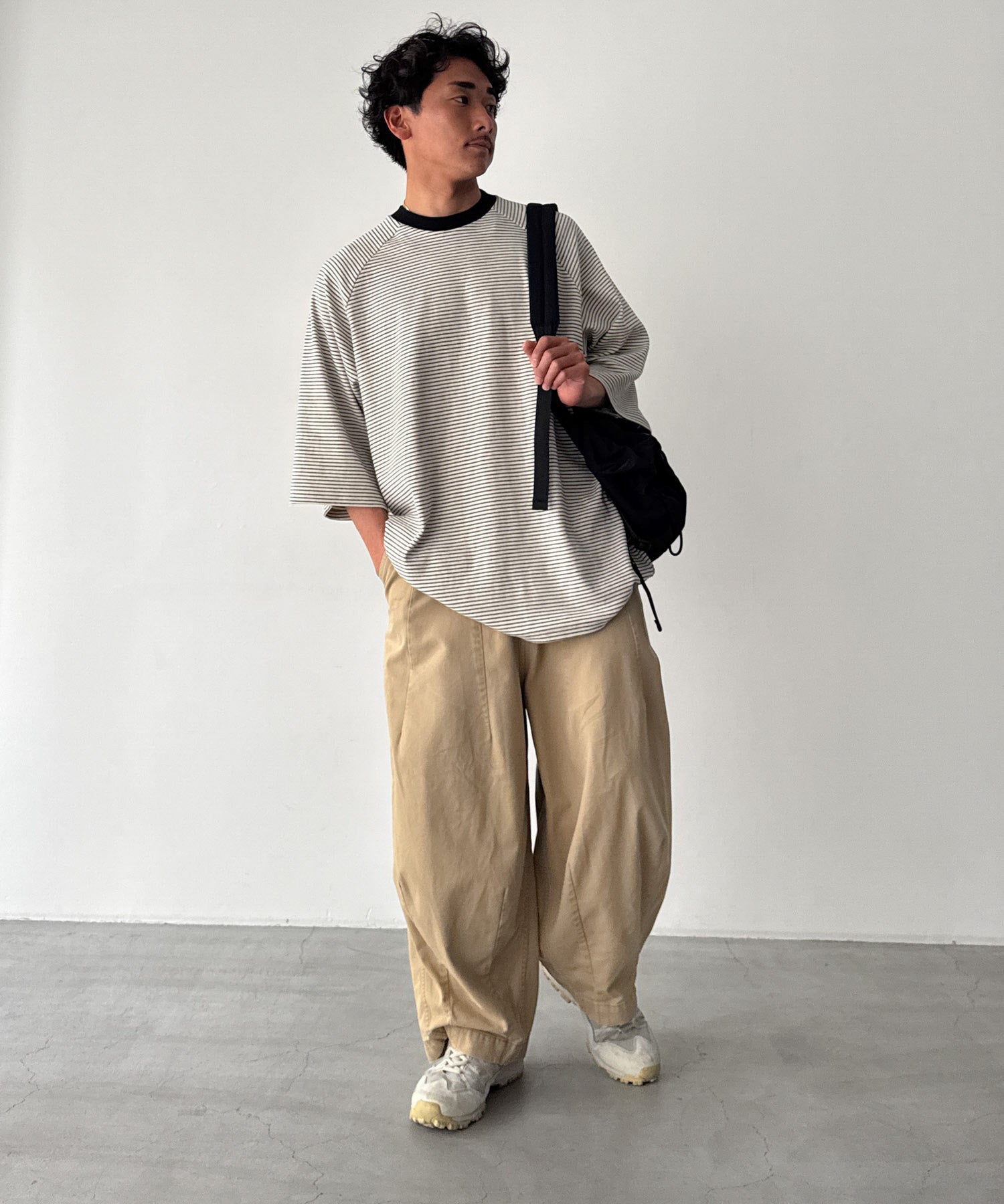 ナローボーダーラグランTシャツ