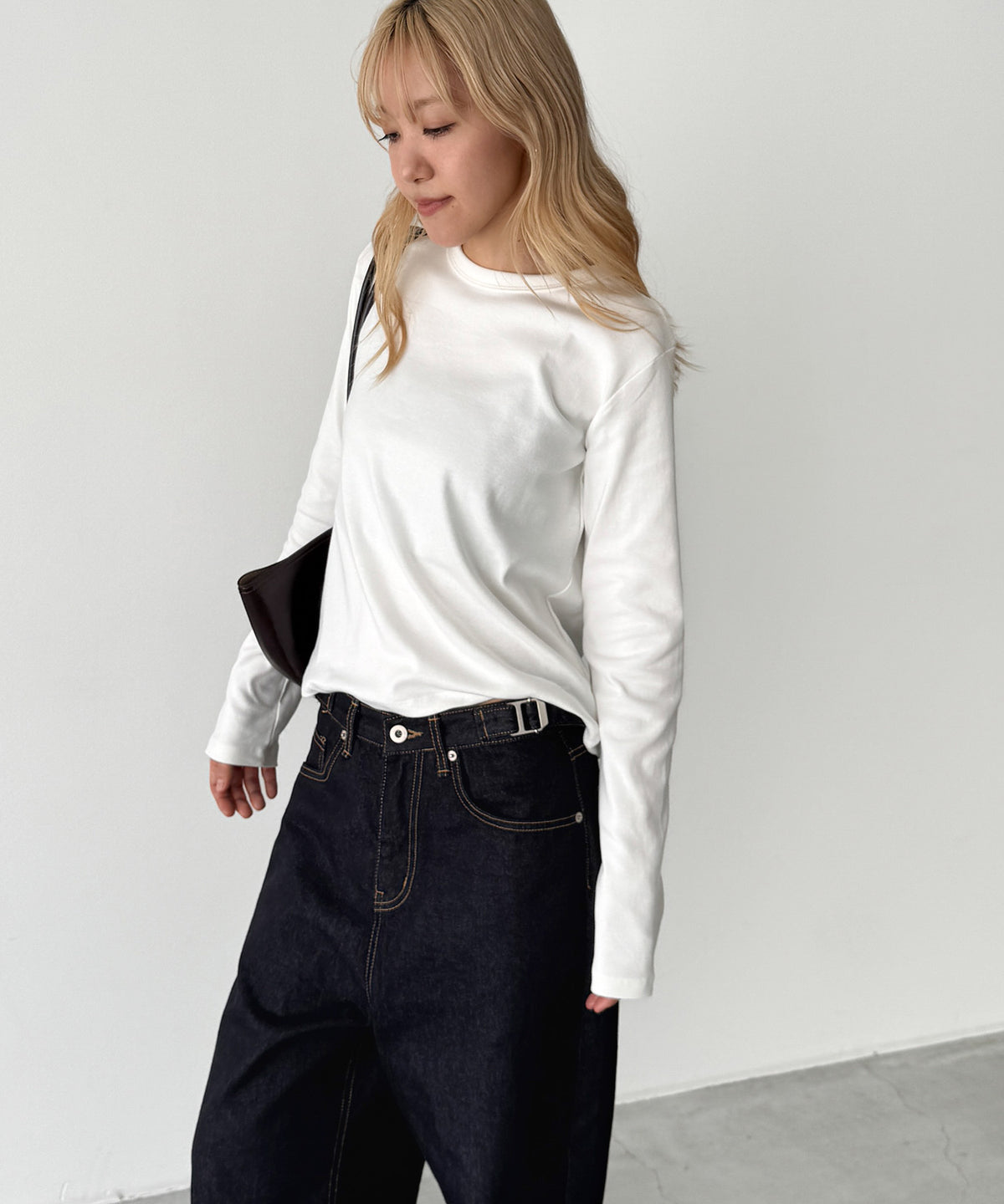 コットンストレッチロングTシャツ