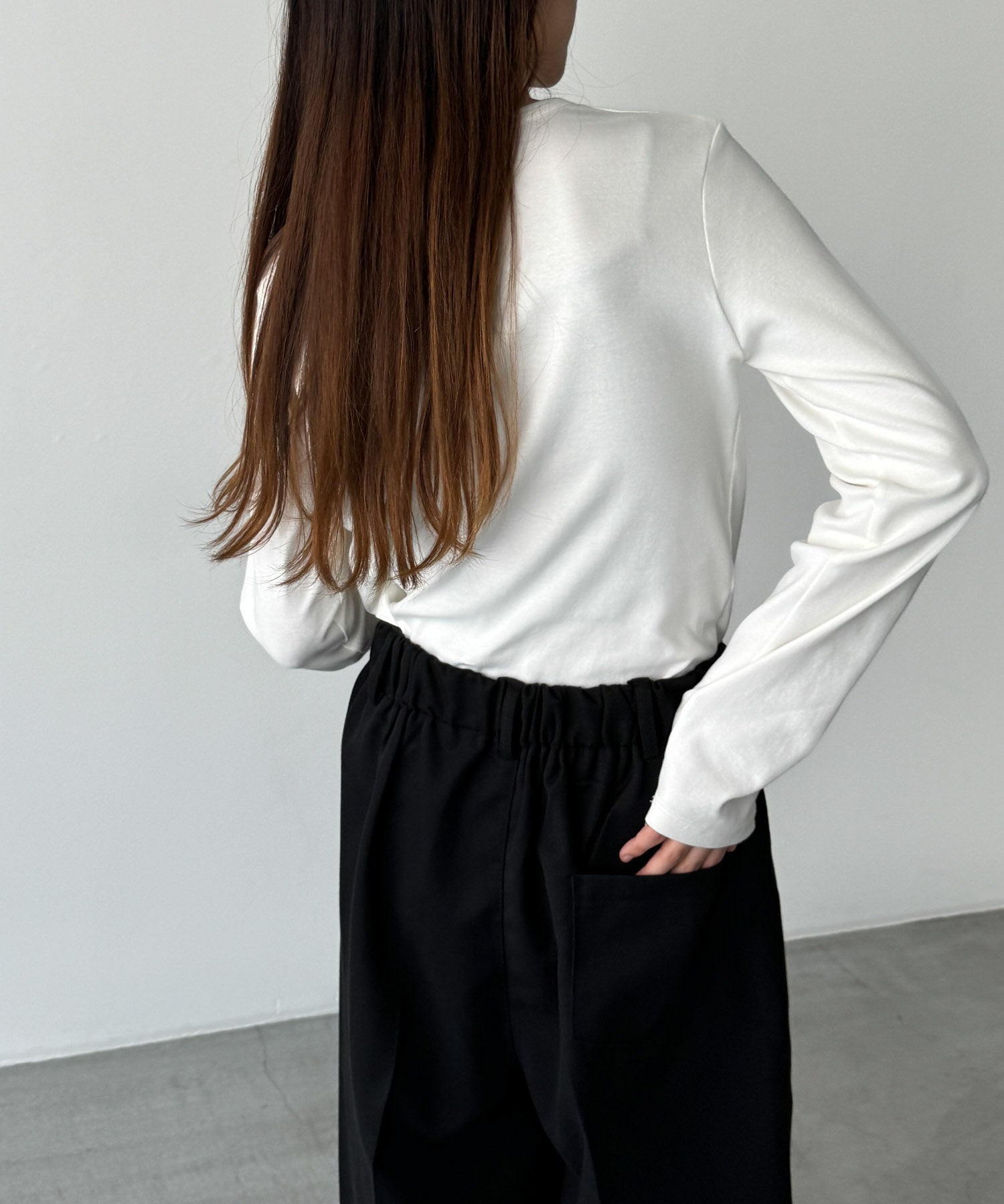 コットンストレッチロングTシャツ