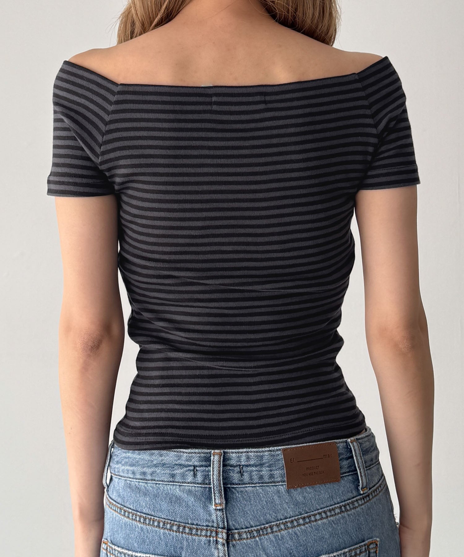 ボーダーオフショルTシャツ