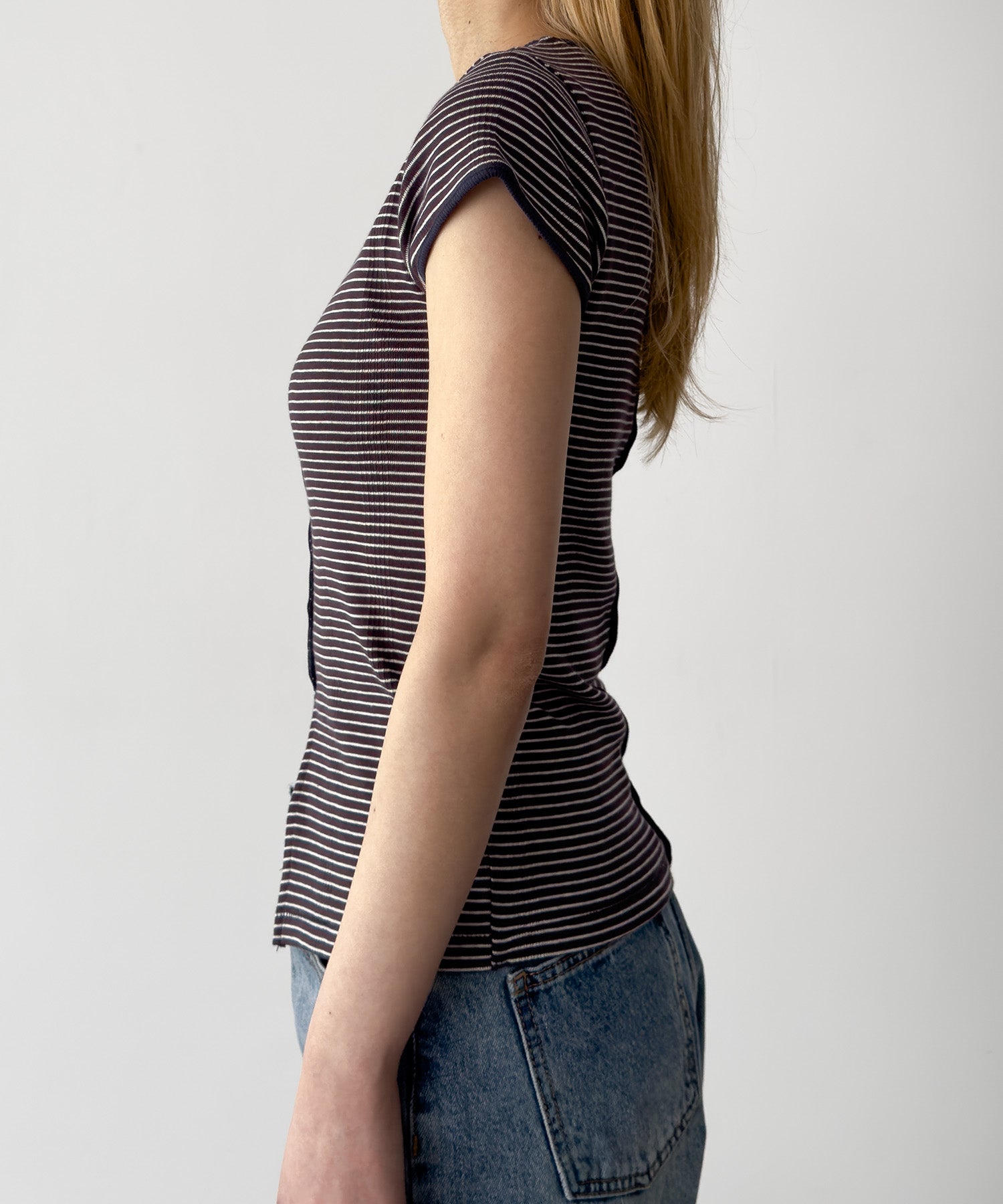 パネルリブスリットTシャツ