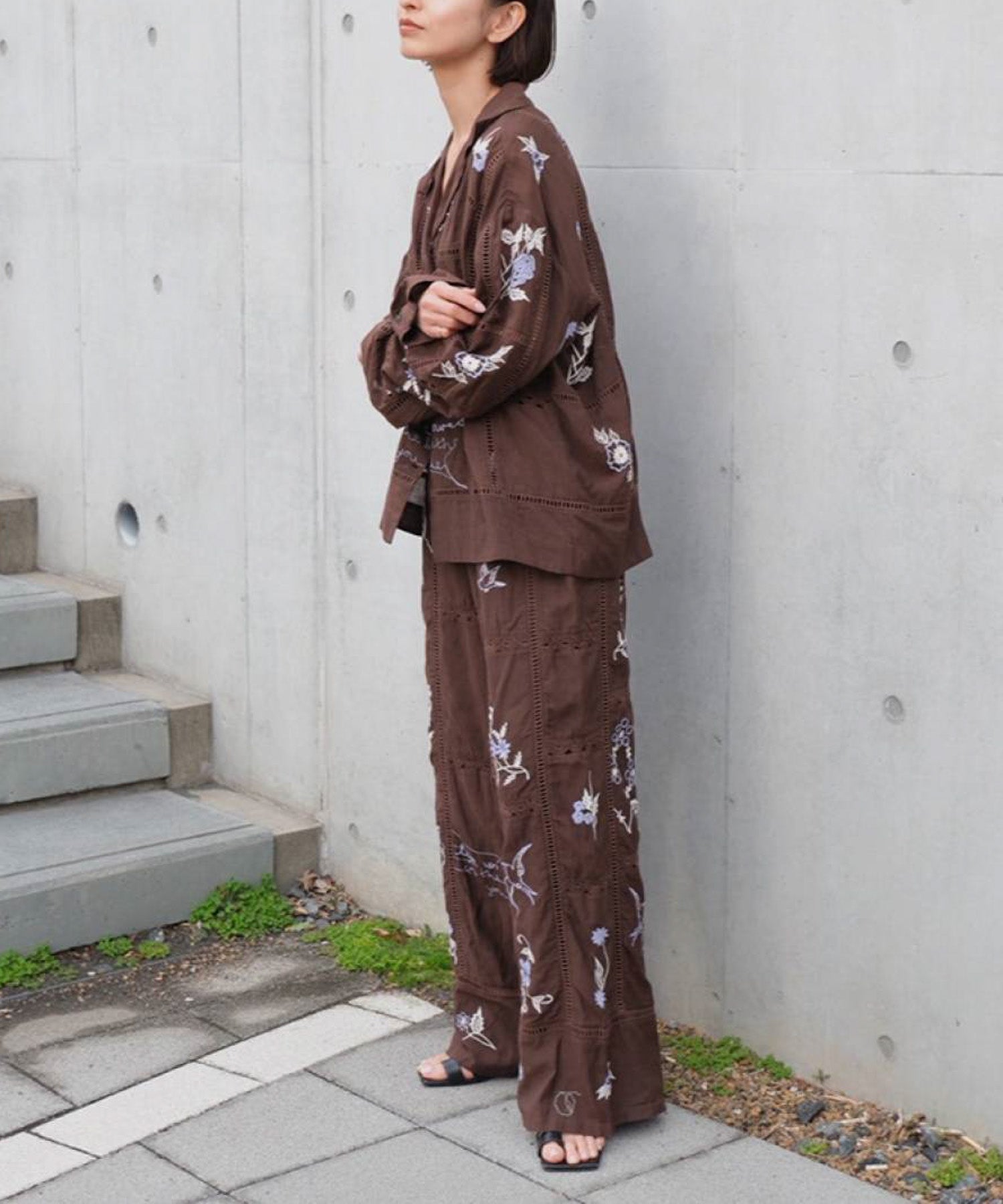 Embroidery Patchwork Trousers エンブロイダリーパッチワークトラウザーズ/12610719