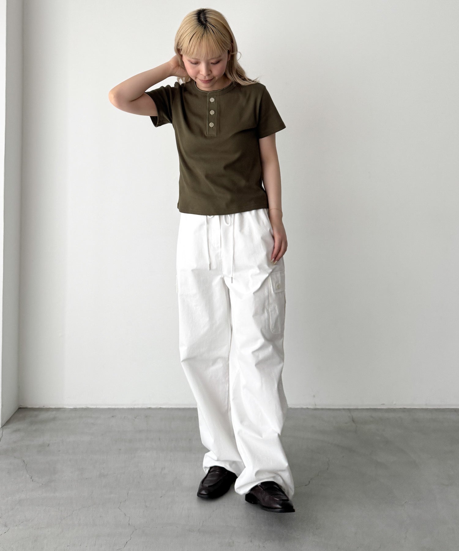 ヴィンテージコットンヘンリー半袖Tシャツ