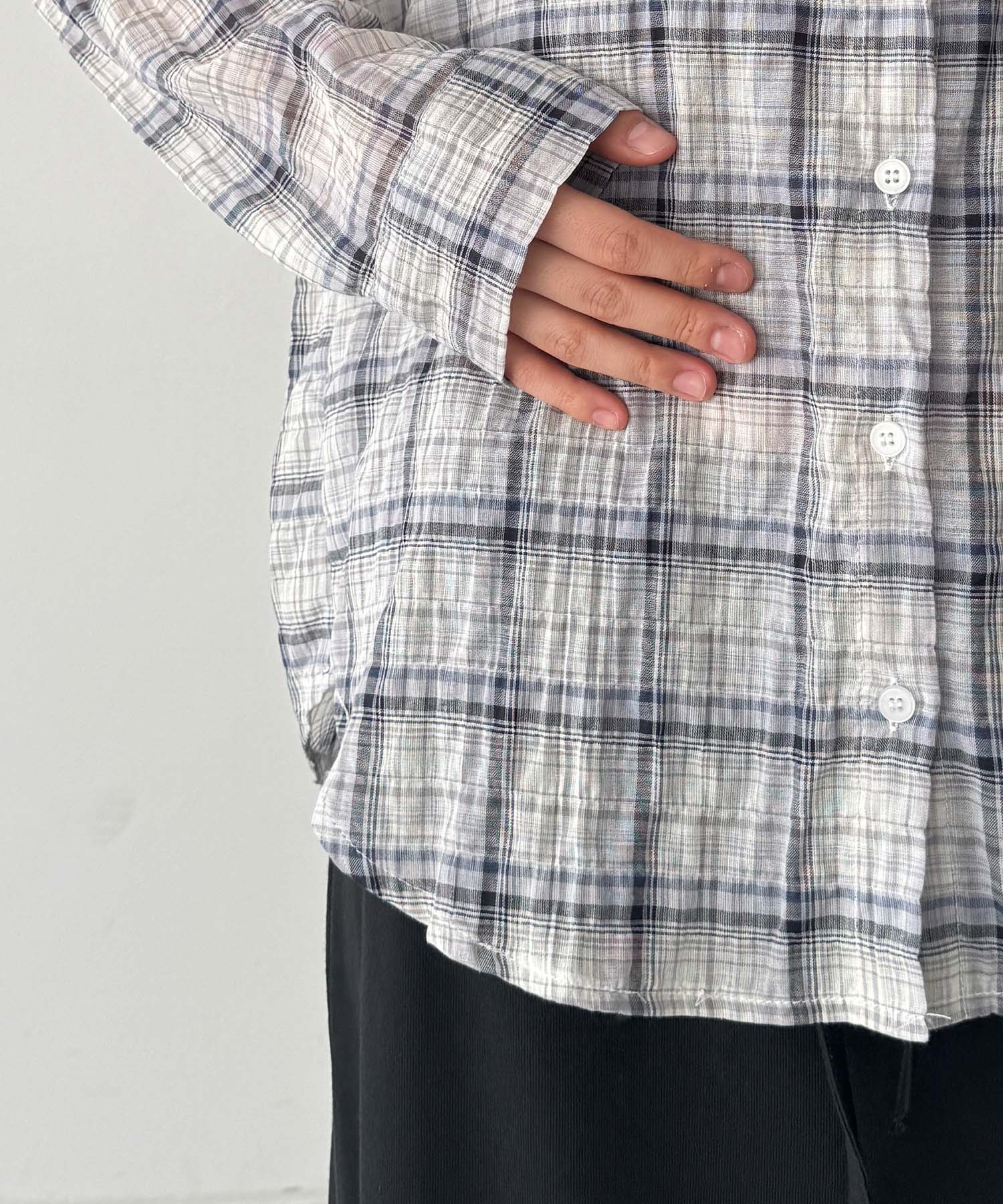 シアーチェックシャツ