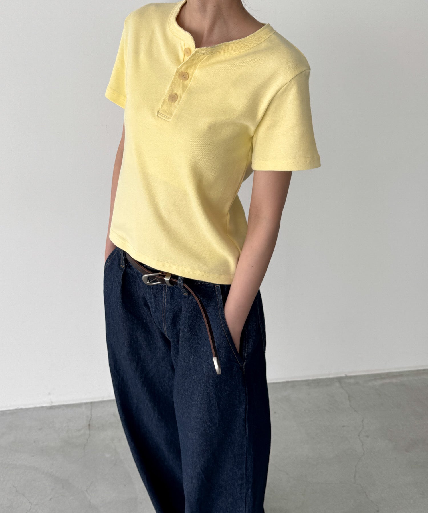ヴィンテージコットンヘンリー半袖Tシャツ