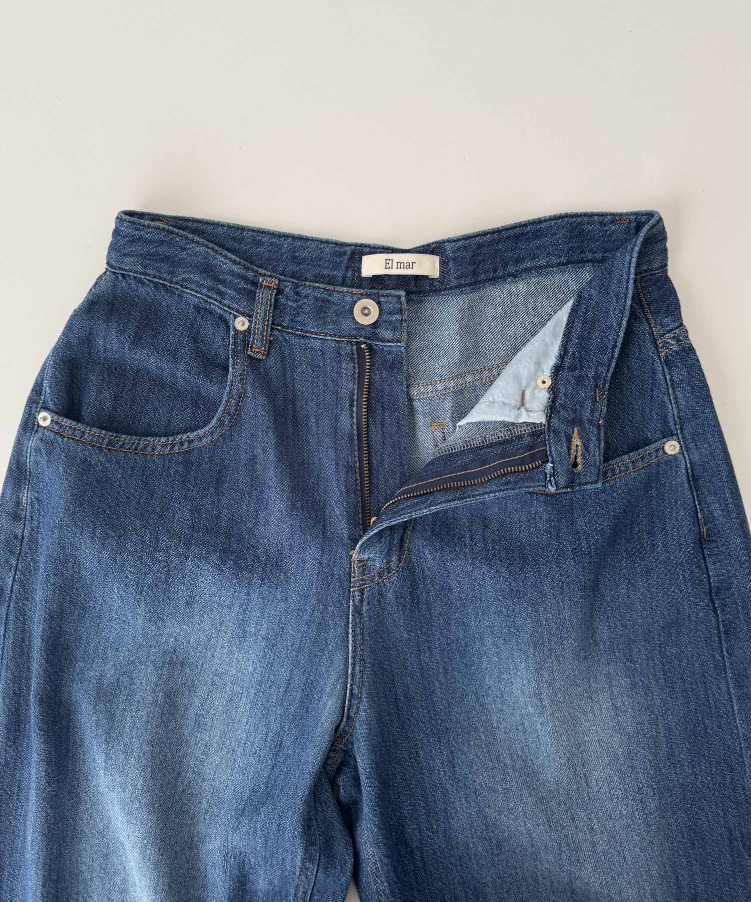 ライトオンスワイドストレートデニムパンツ 610