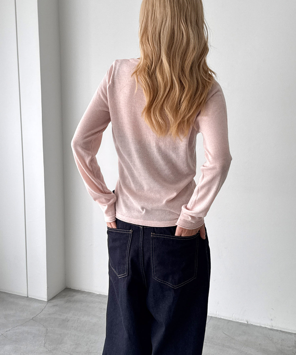 シルク混スキッパーニット