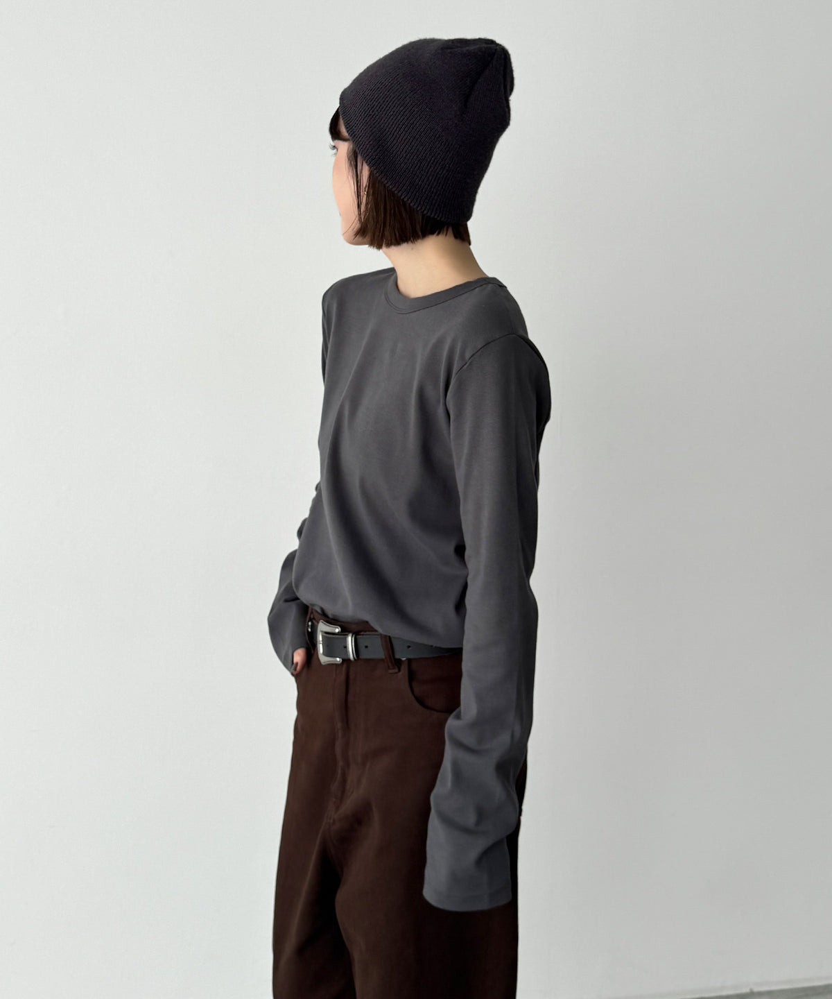 コットンストレッチロングTシャツ