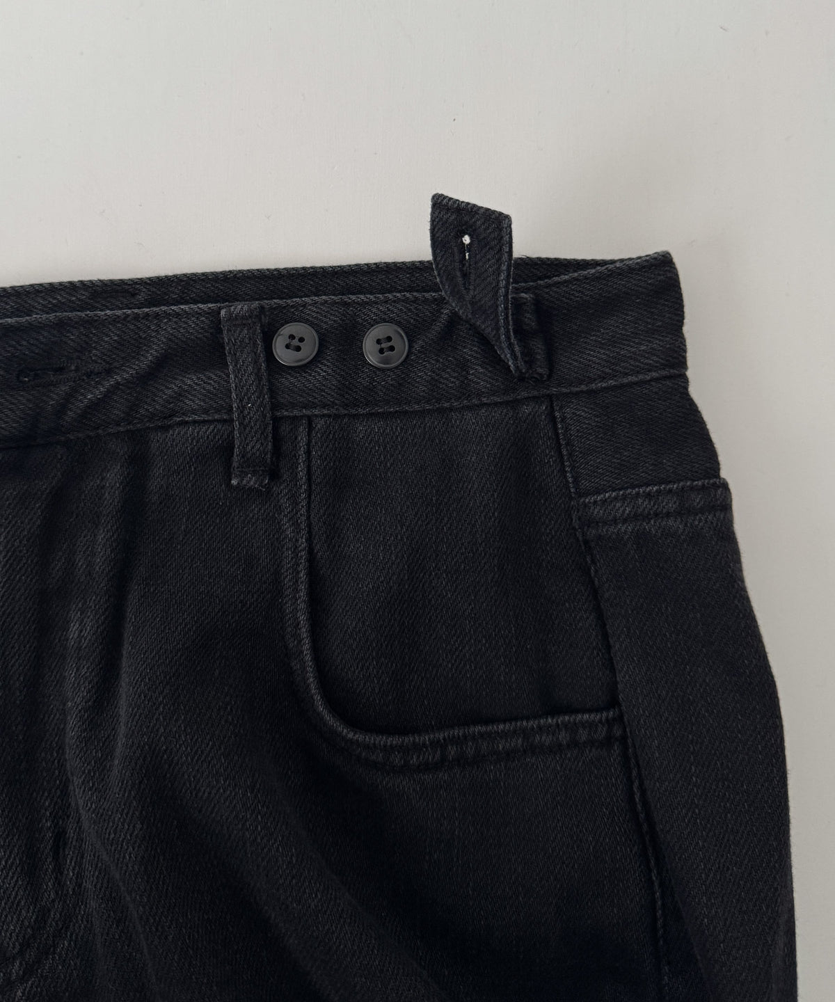 ウエストボタンワイドデニムパンツ 614