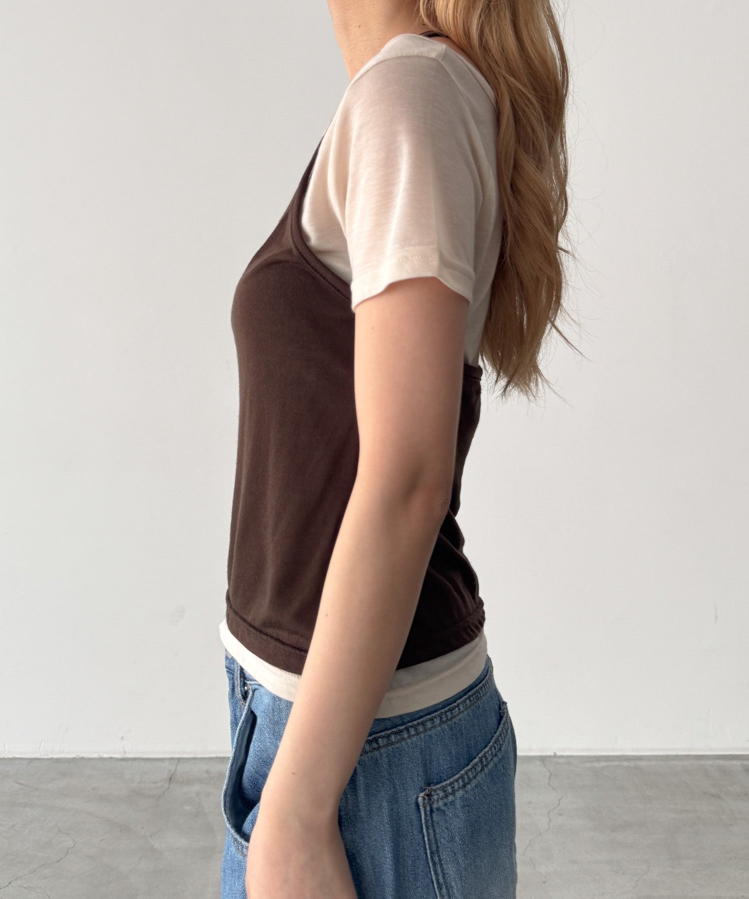 レイヤードホルターTシャツ