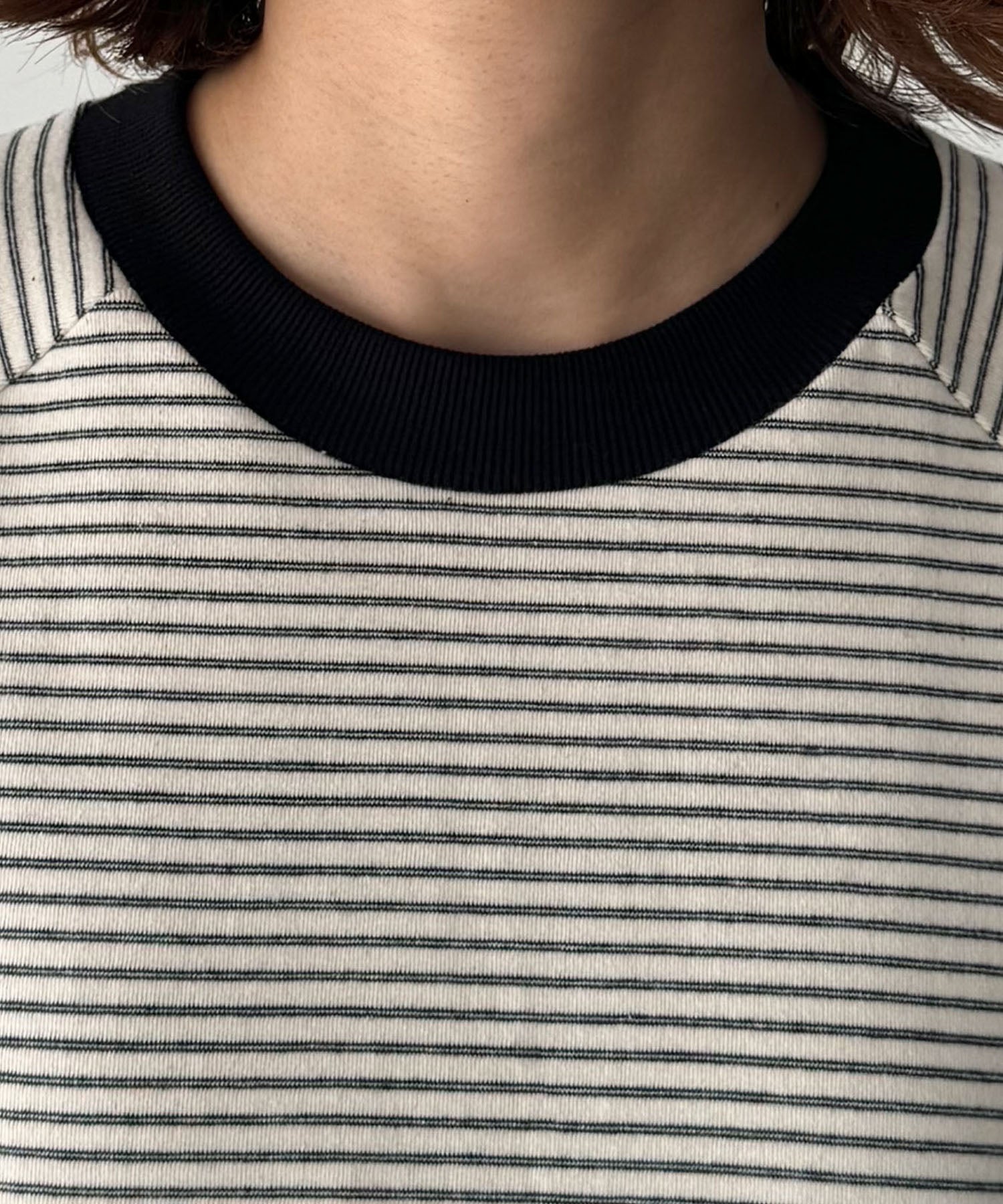 ナローボーダーラグランTシャツ