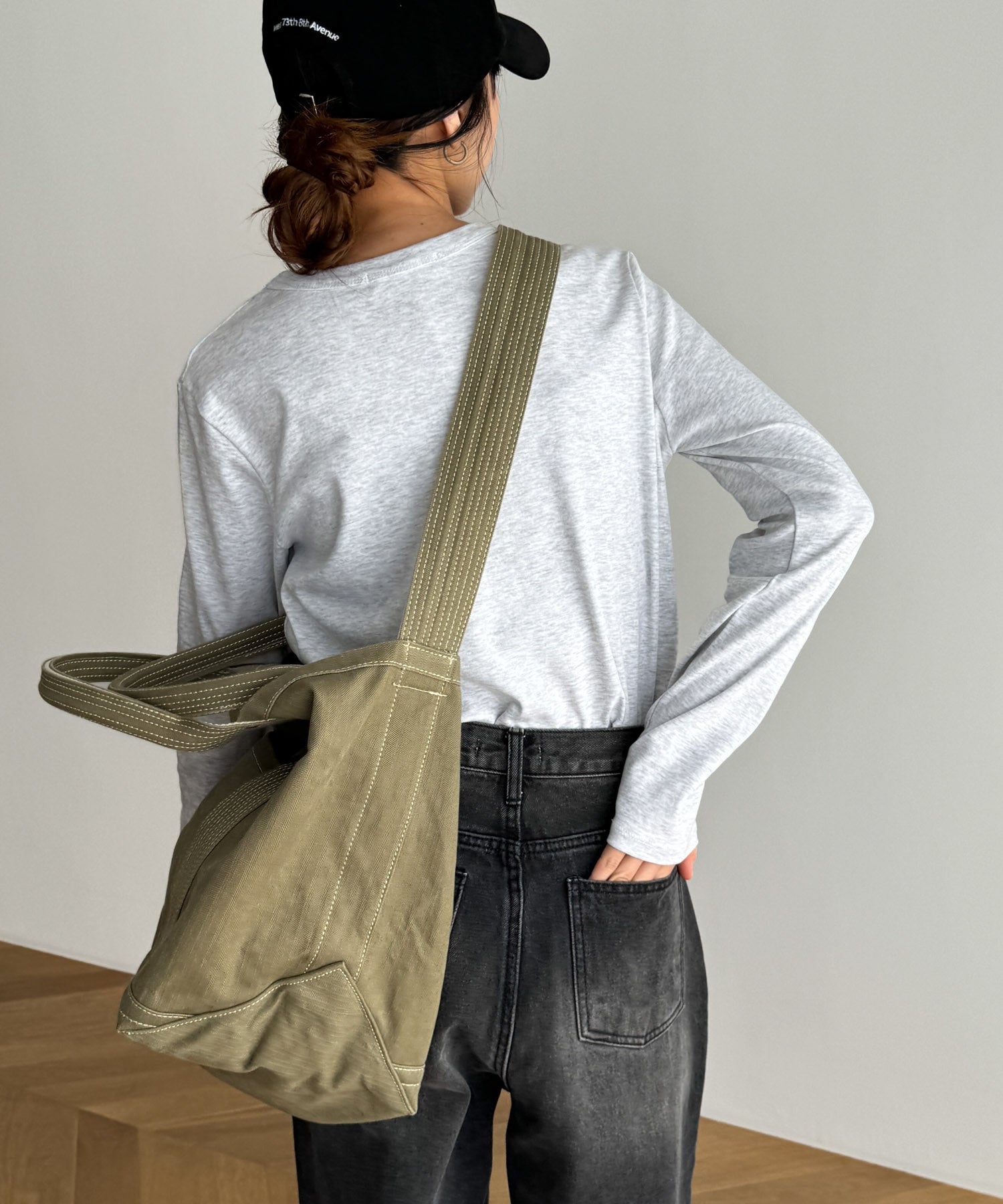 コットンストレッチロングTシャツ