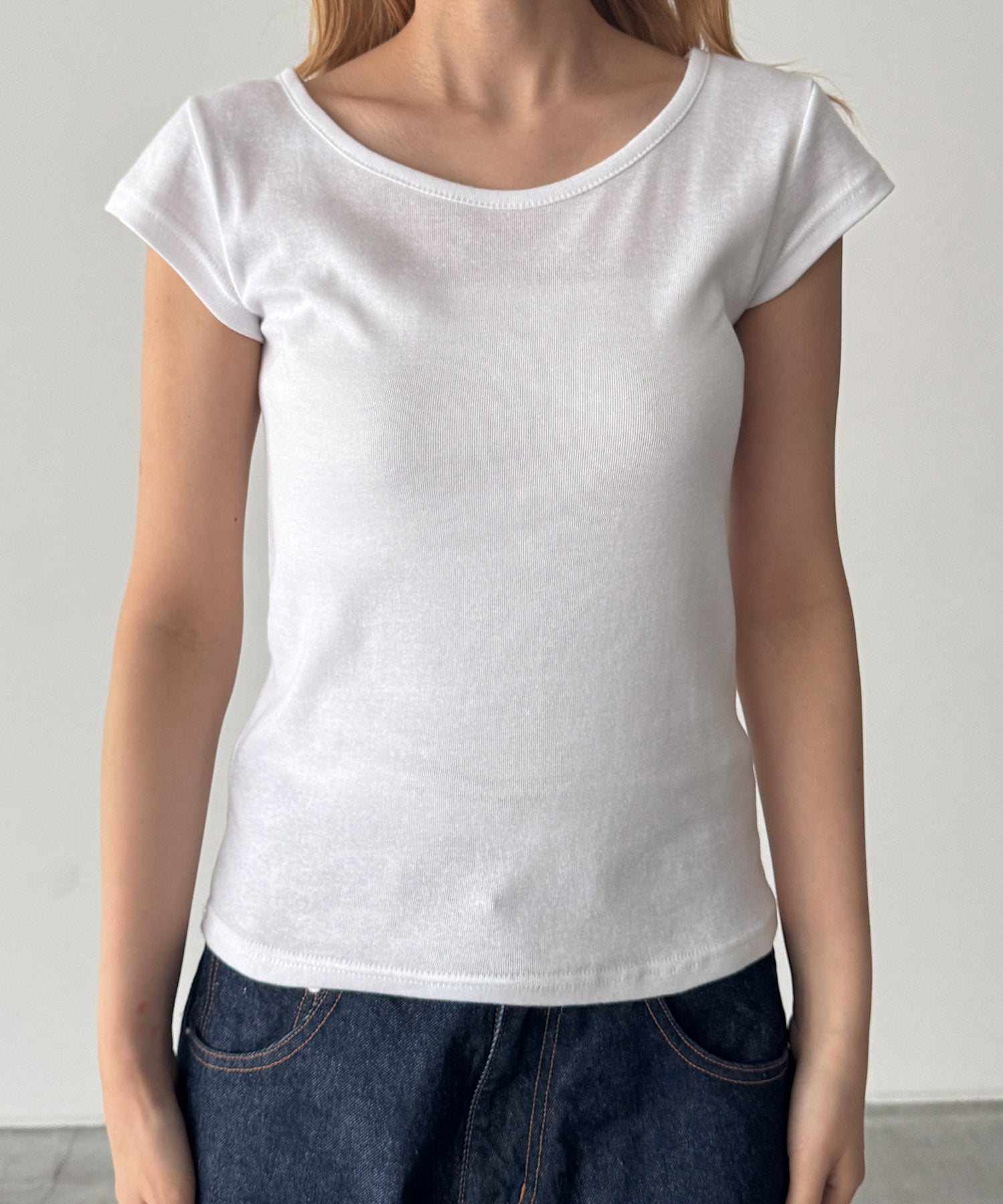 BASICラウンドCAPスリーブTシャツ