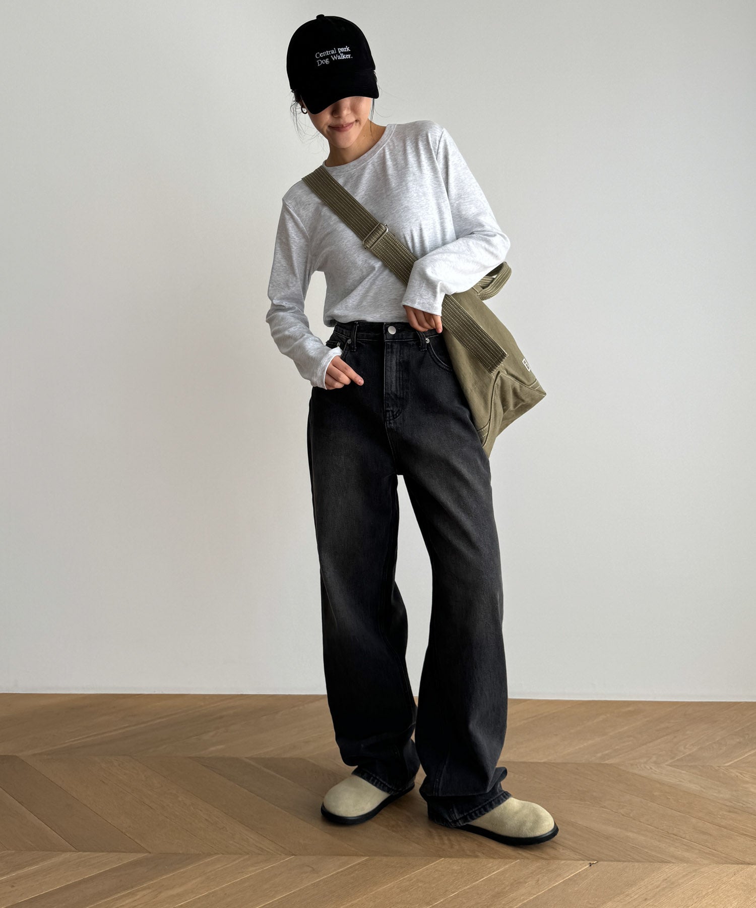 コットンストレッチロングTシャツ