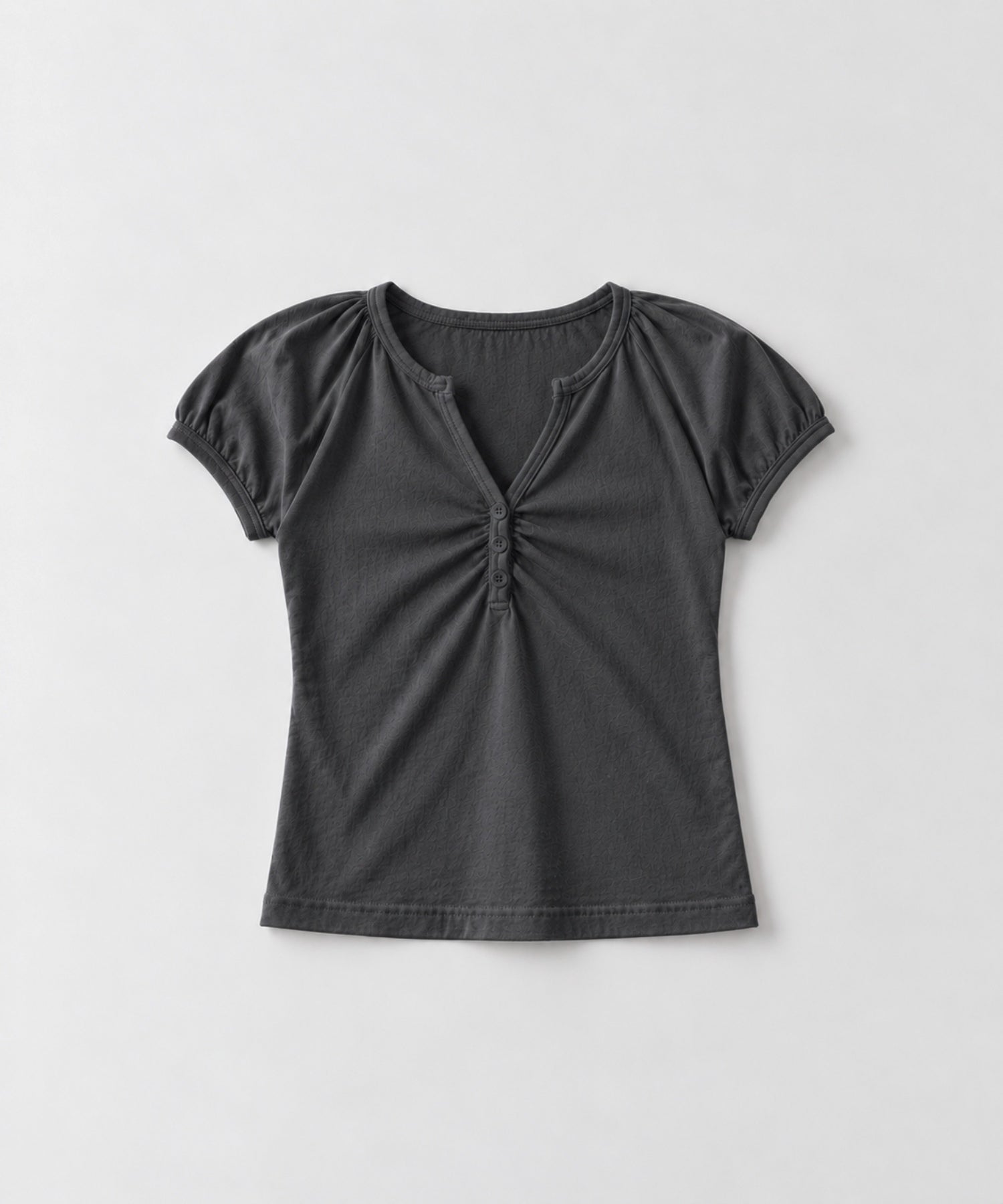 胸シャーリングTシャツ