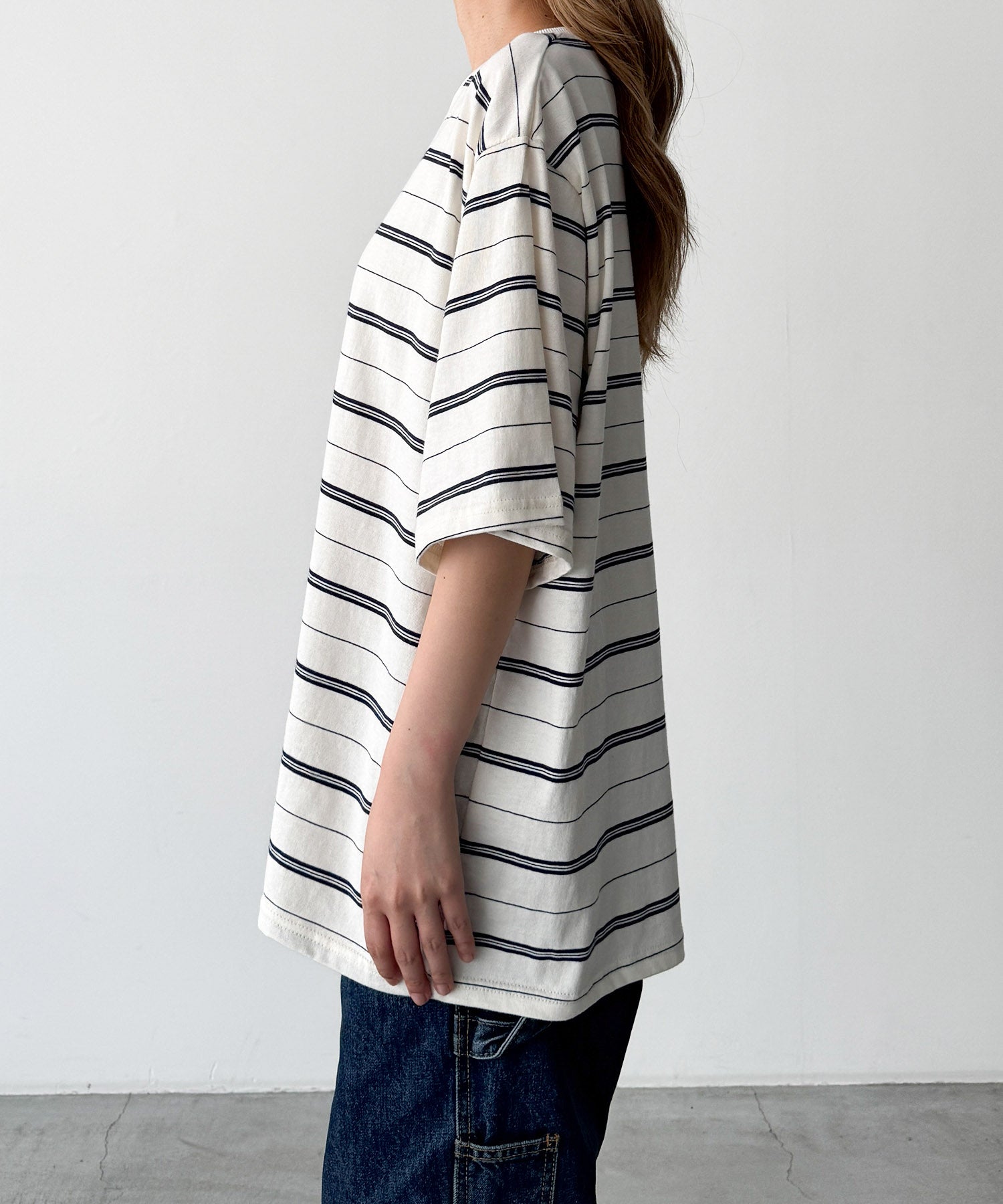 マルチボーダーオーバーTシャツ