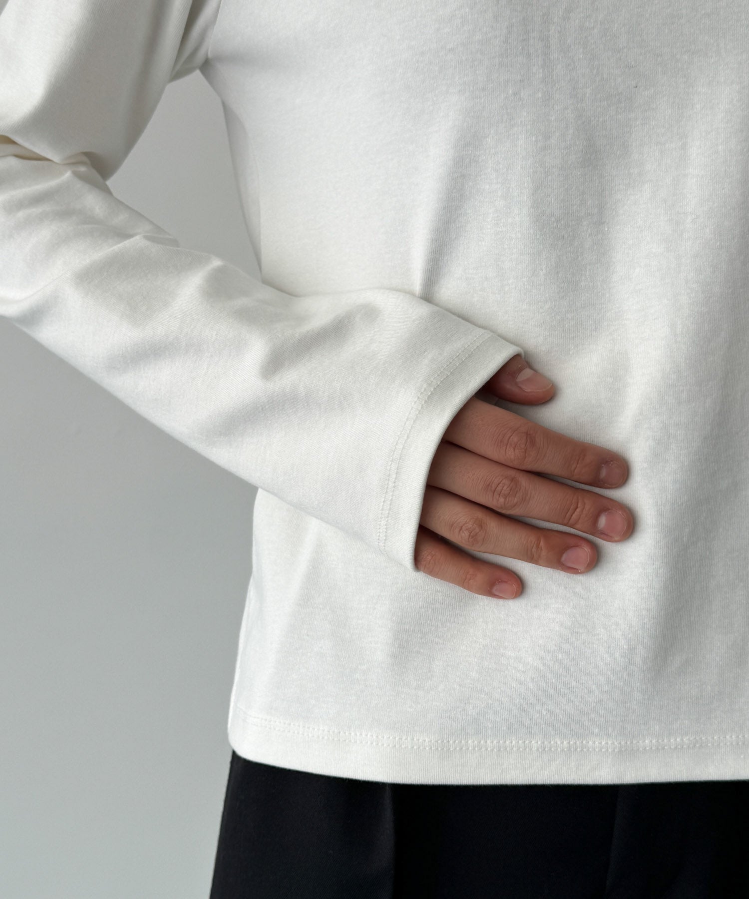 コットンストレッチロングTシャツ