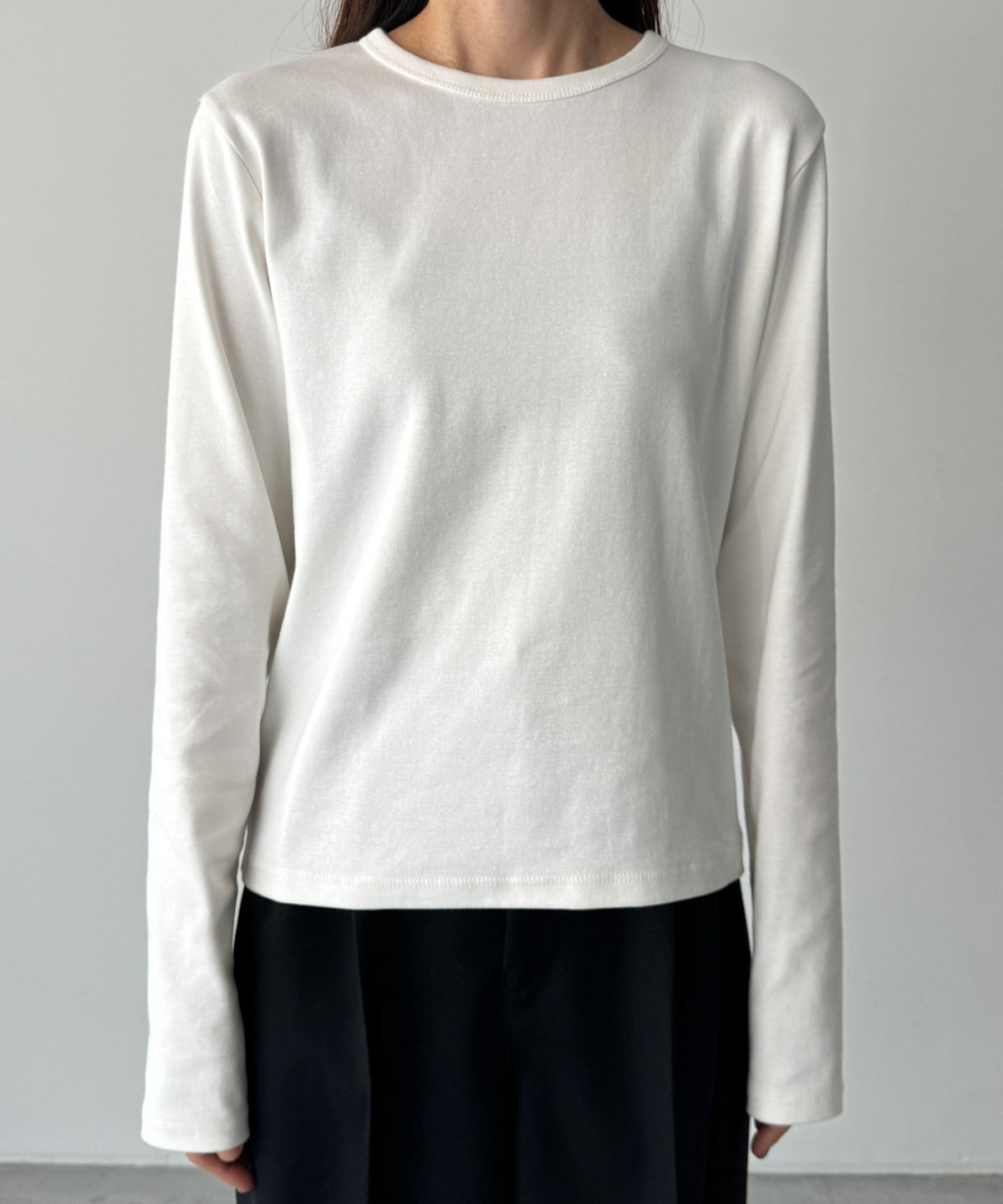 コットンストレッチロングTシャツ