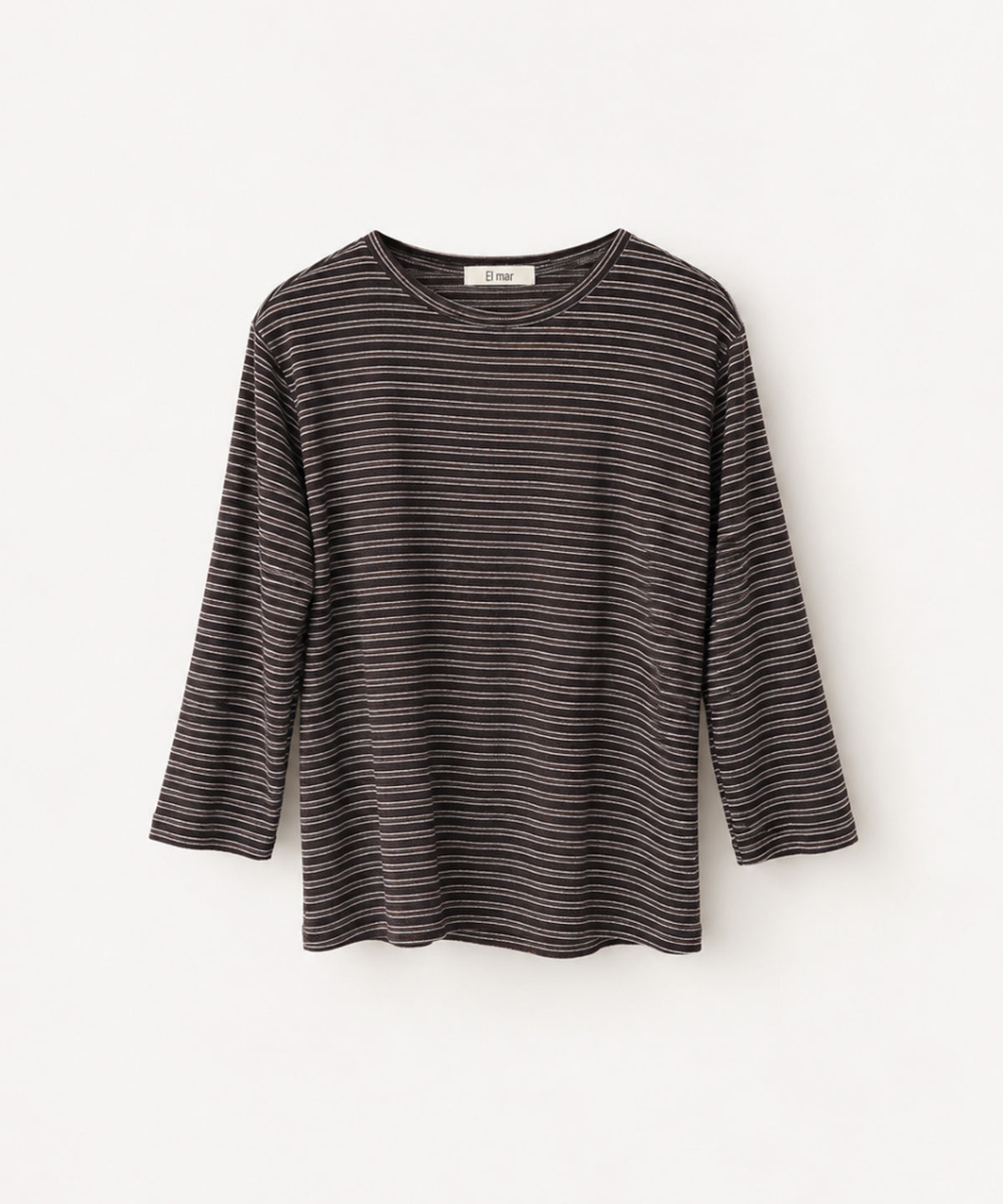 ナローボーダー7分袖Tシャツ
