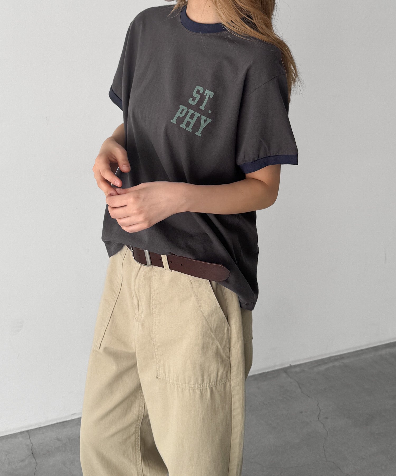 "ST.PHY"リンガーTシャツ