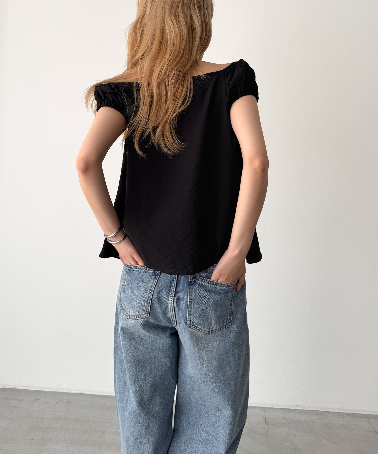 2WAYオフショルパフブラウス