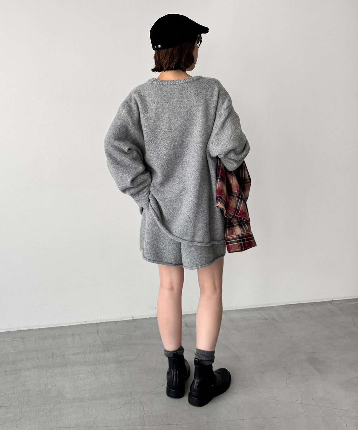 ウール混ショートパンツSET UP