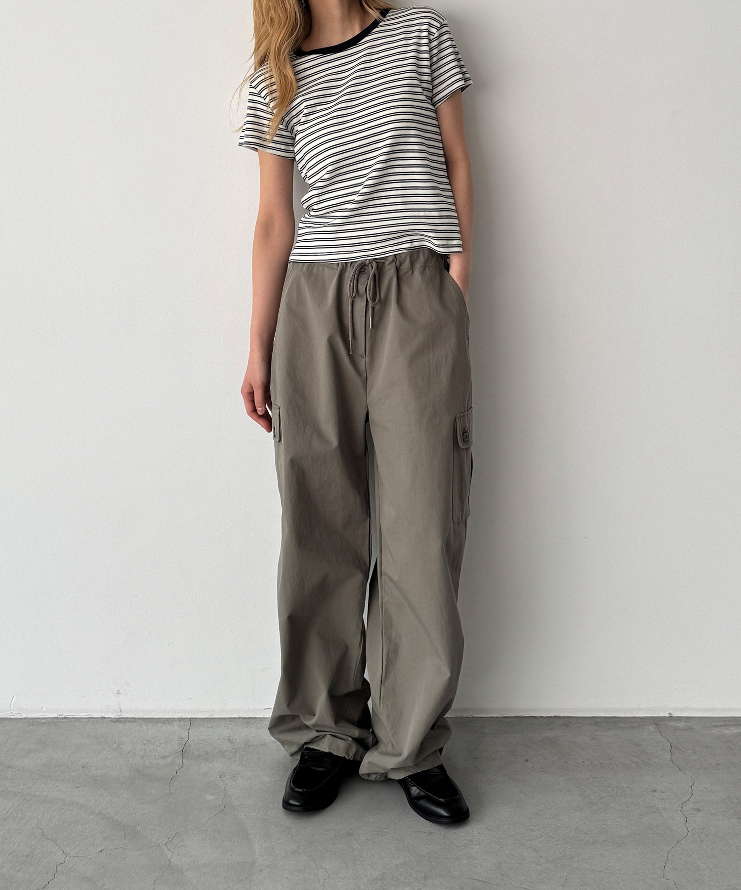 細ボーダーTシャツ