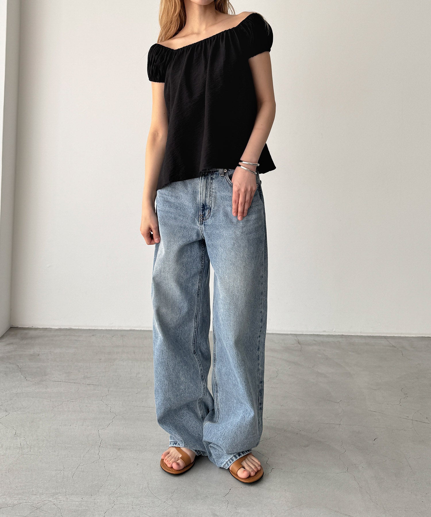 2WAYオフショルパフブラウス