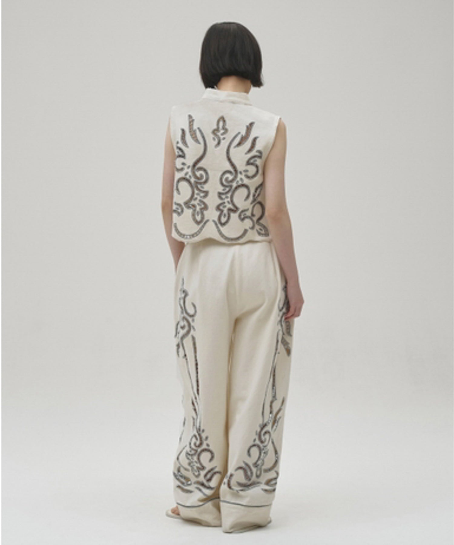 Cut Lace Twill Vest カットレースツイルベスト/12610430