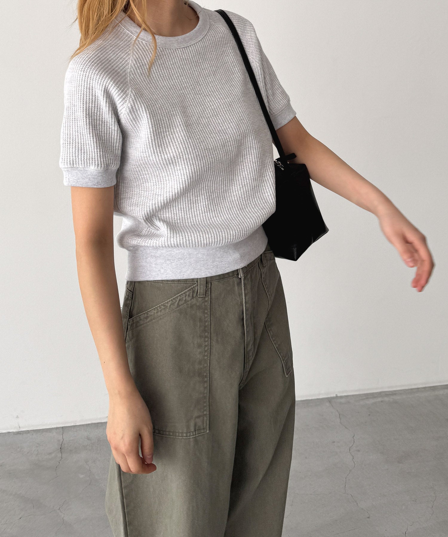 ラグランワッフル半袖Tシャツ