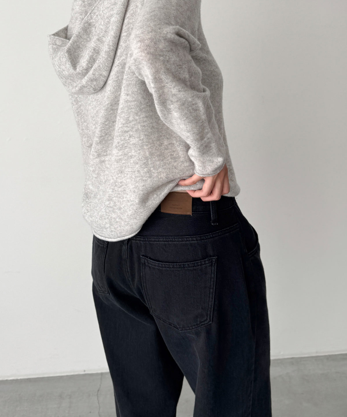 ウエストボタンワイドデニムパンツ 614