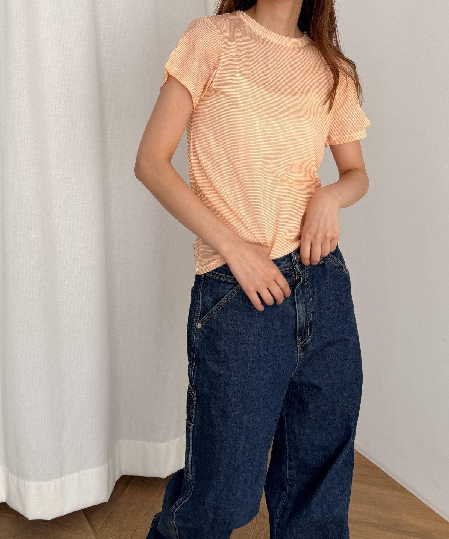 ライトパネルリブクルーTee