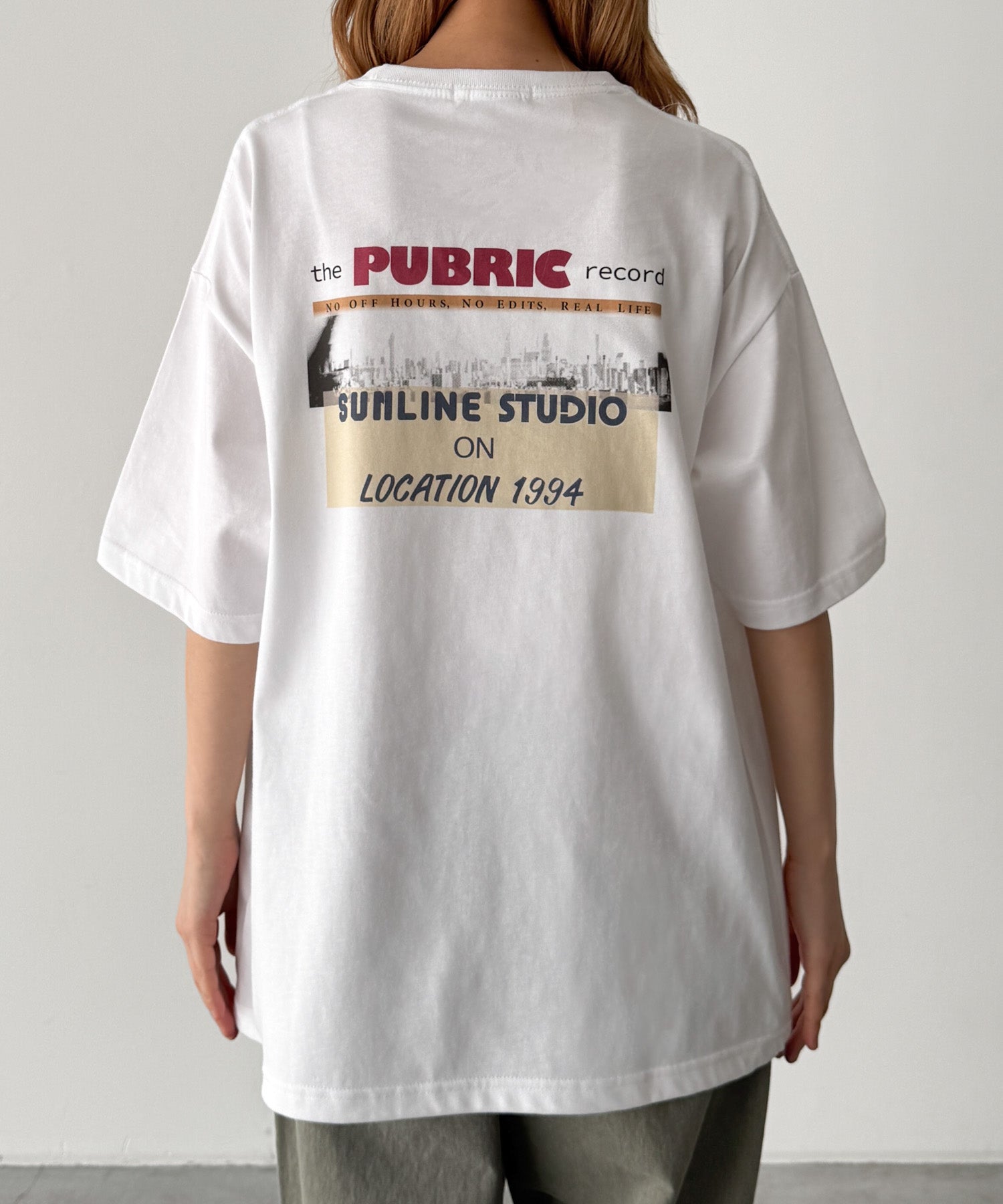 "PUBRIC"半袖Tシャツ