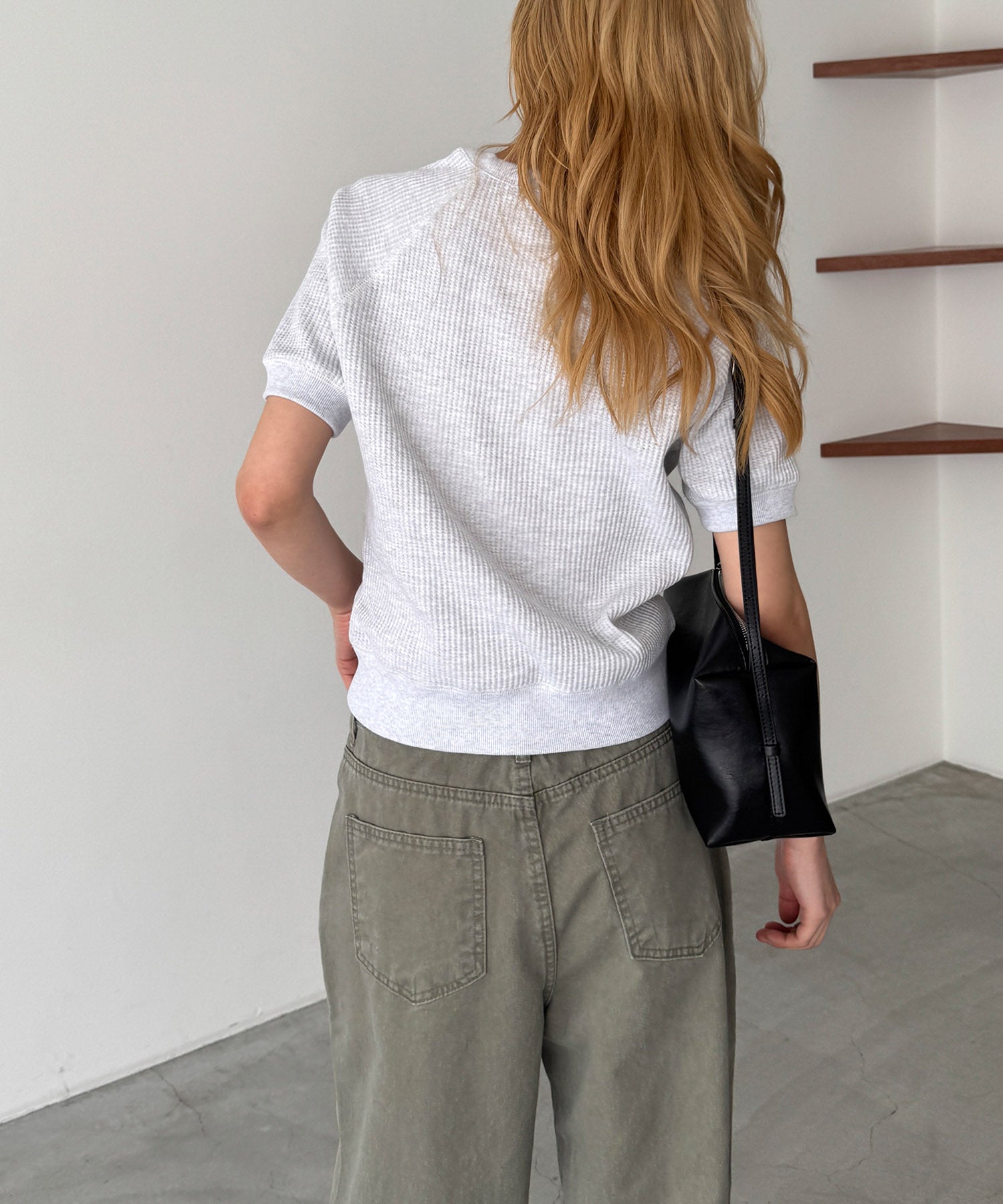 ラグランワッフル半袖Tシャツ