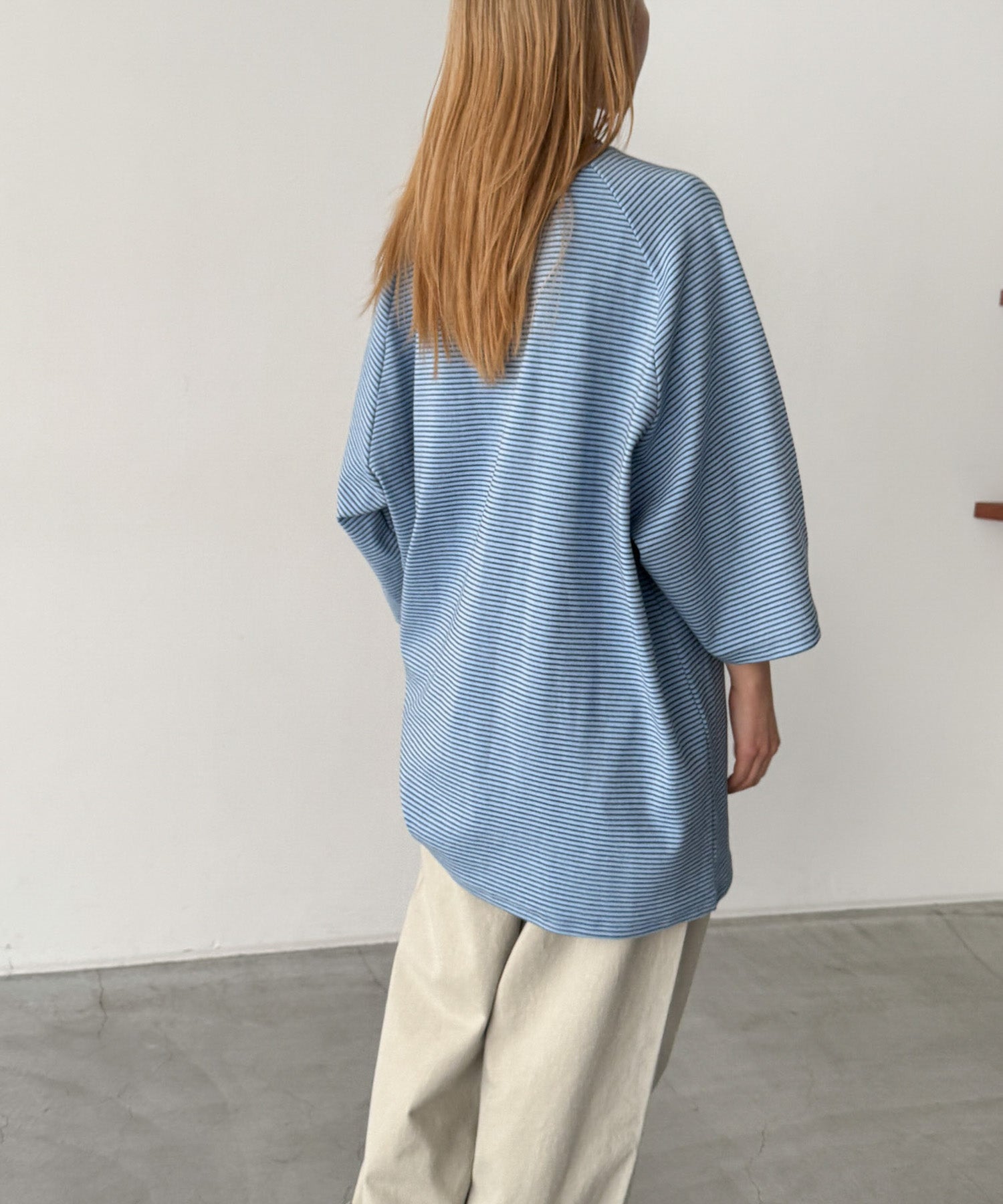 ナローボーダーラグランTシャツ