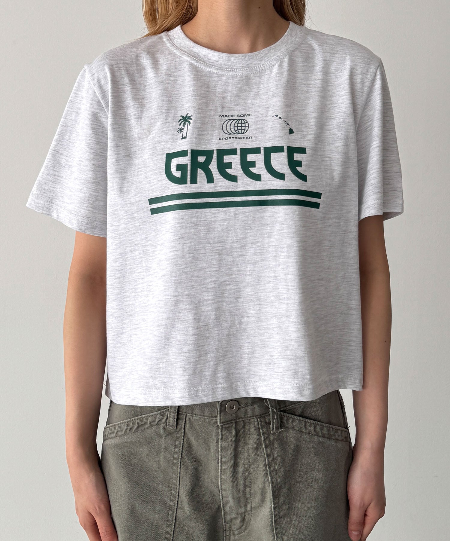"GREECE"コンパクトTシャツ