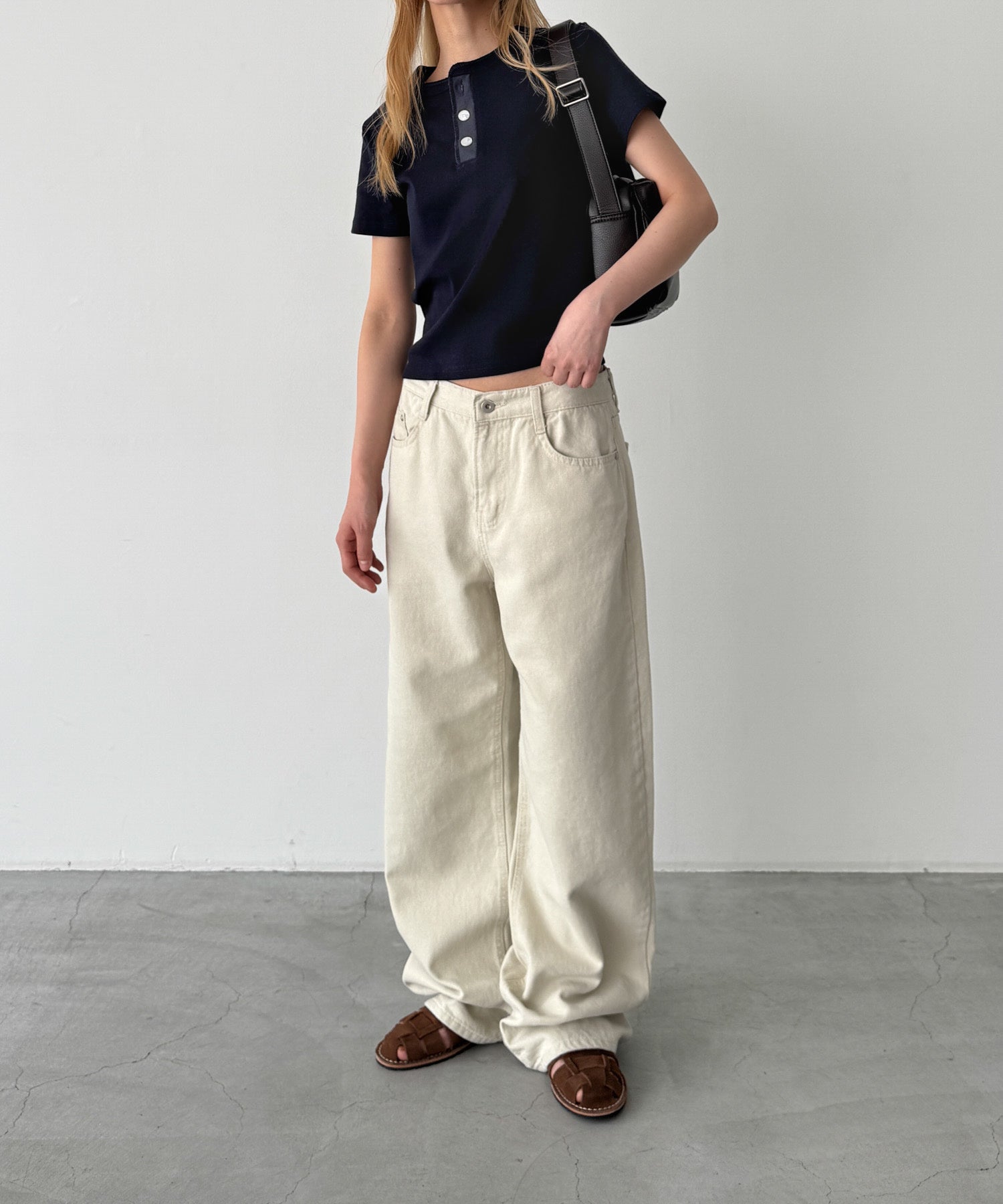 ヴィンテージコットンヘンリー半袖Tシャツ