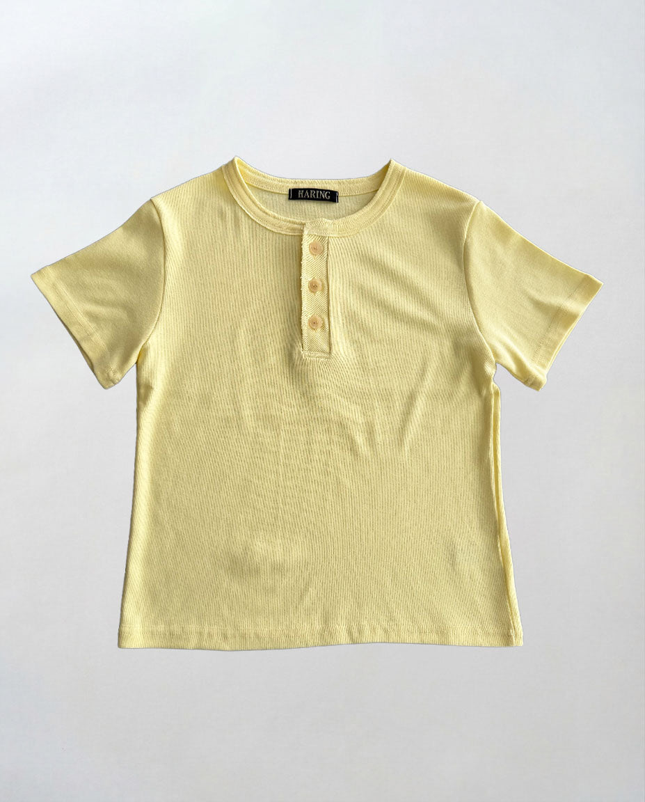 ヴィンテージコットンヘンリー半袖Tシャツ