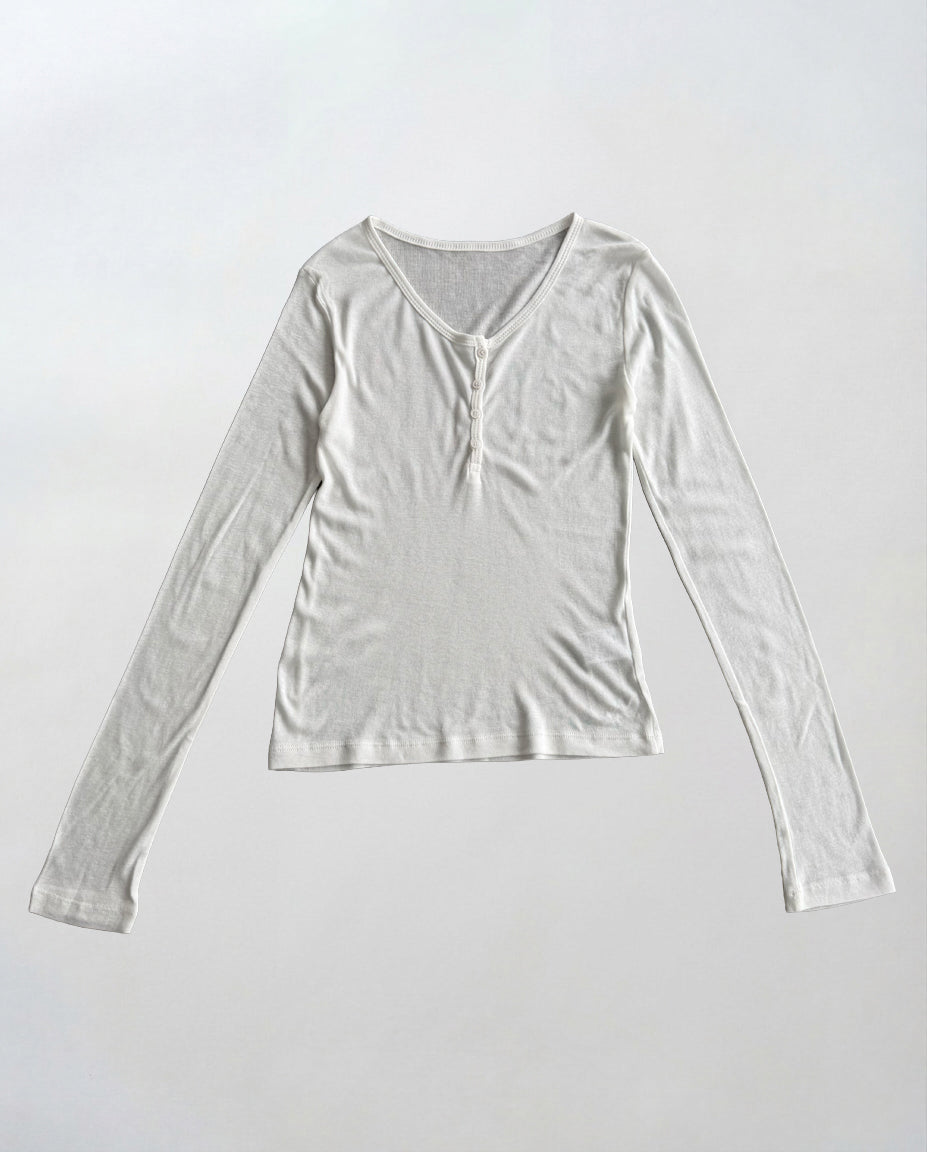 テンセルコットンヘンリーロングTシャツ