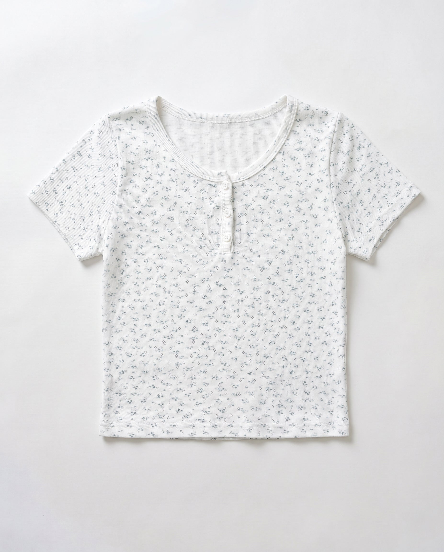 小花ヘンリーTシャツ
