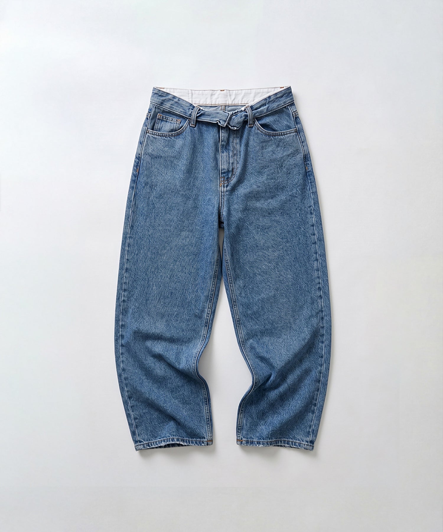 ウエストロールデニムパンツ