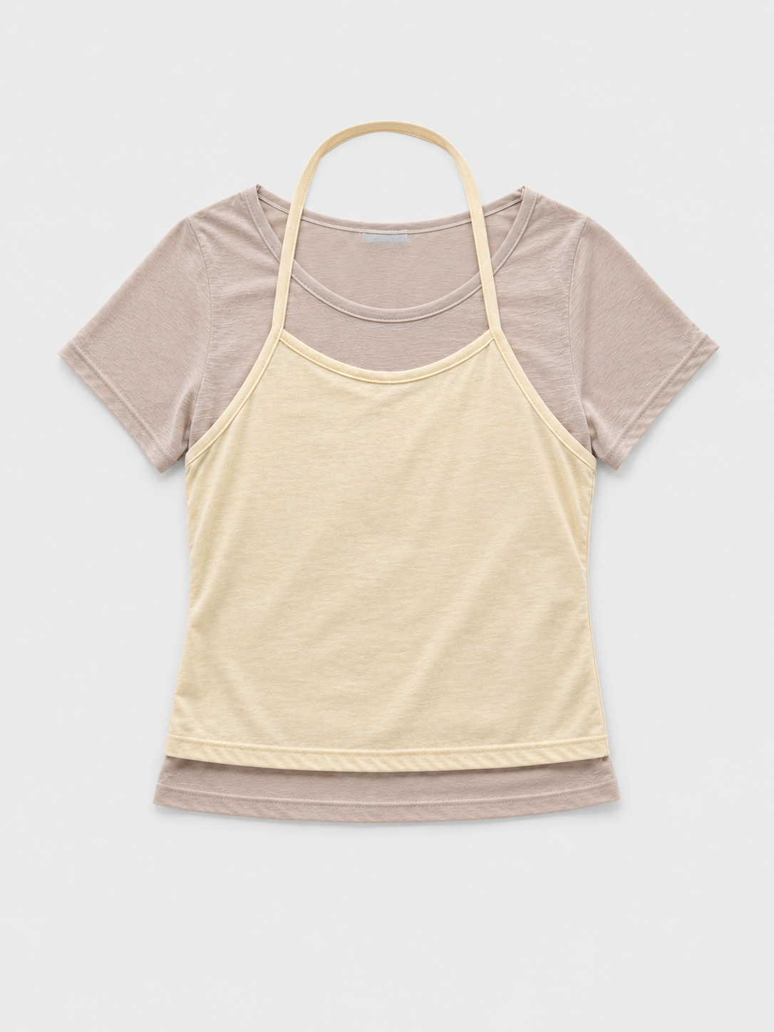 レイヤードホルターTシャツ