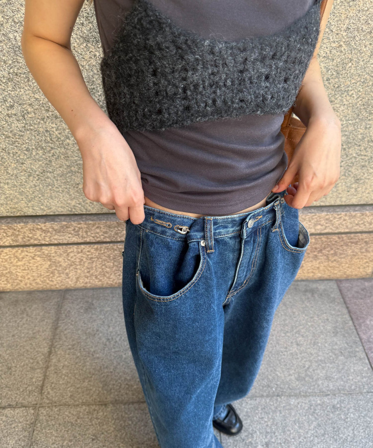 ボタンポケットデニムパンツ