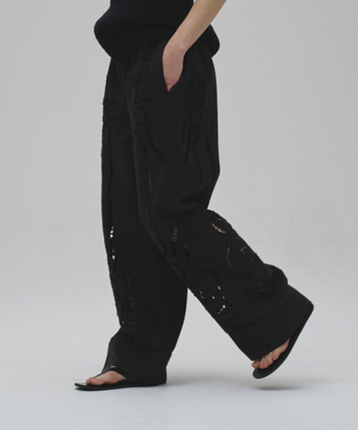 Cut Lace Twill Pants カットレースツイルパンツ/12610701