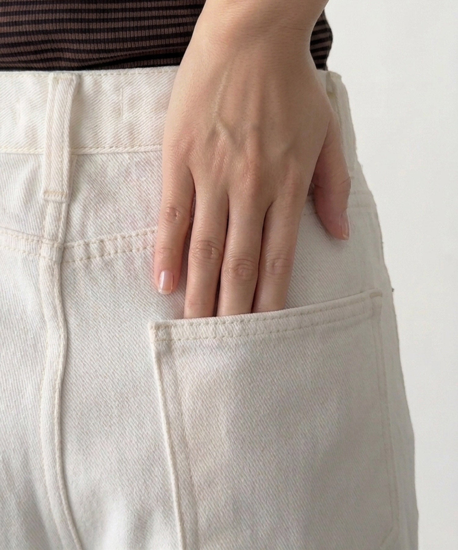 コットンストレートパンツ