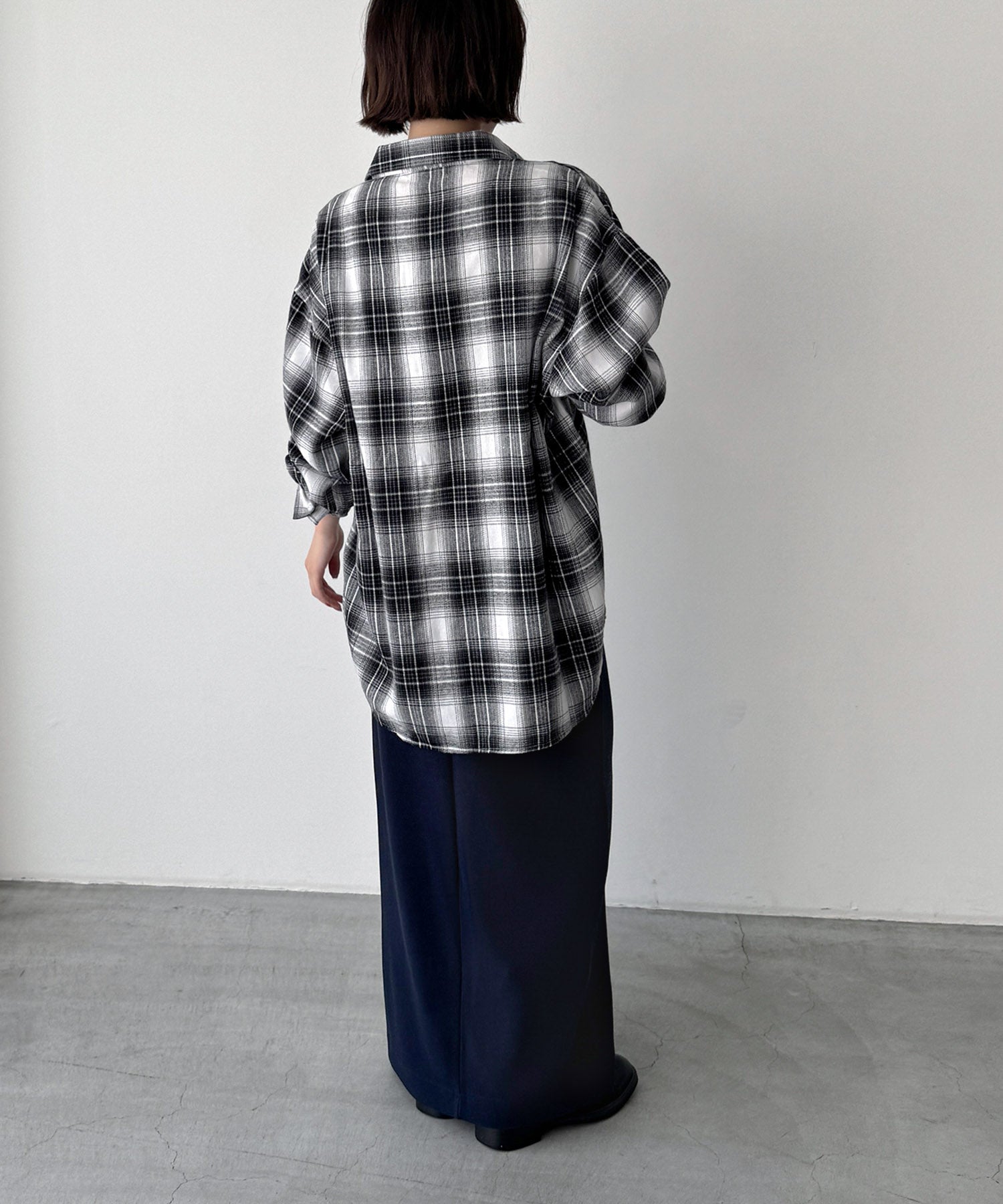 起毛チェックシャツ