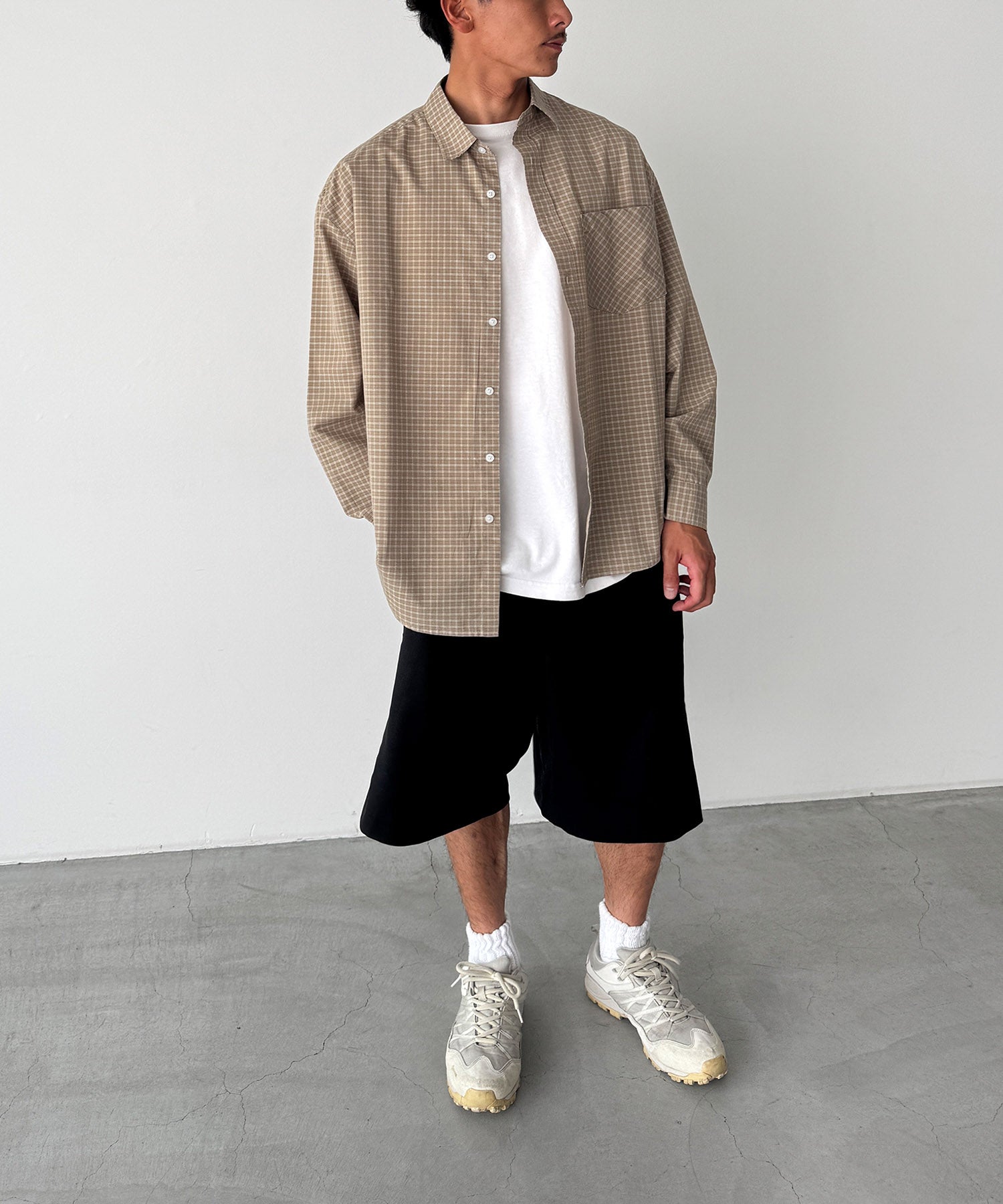 チェックオーバーシャツ