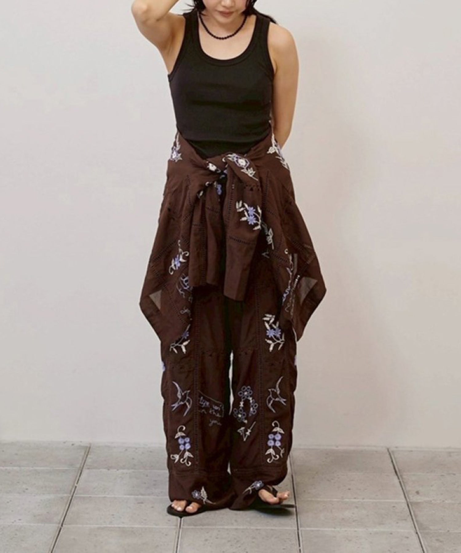Embroidery Patchwork Trousers エンブロイダリーパッチワークトラウザーズ/12610719