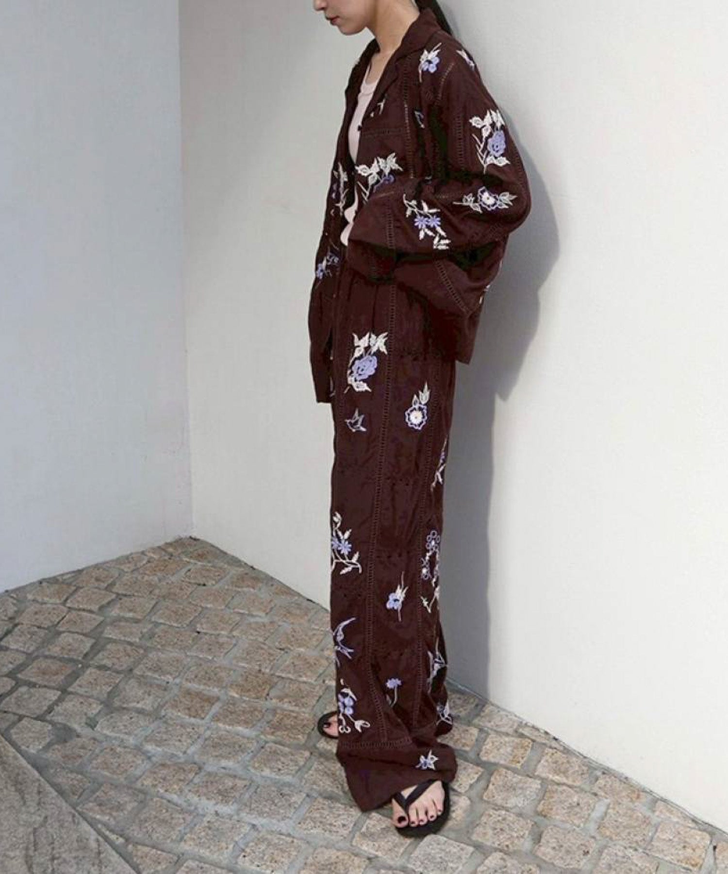 Embroidery Patchwork Trousers エンブロイダリーパッチワークトラウザーズ/12610719