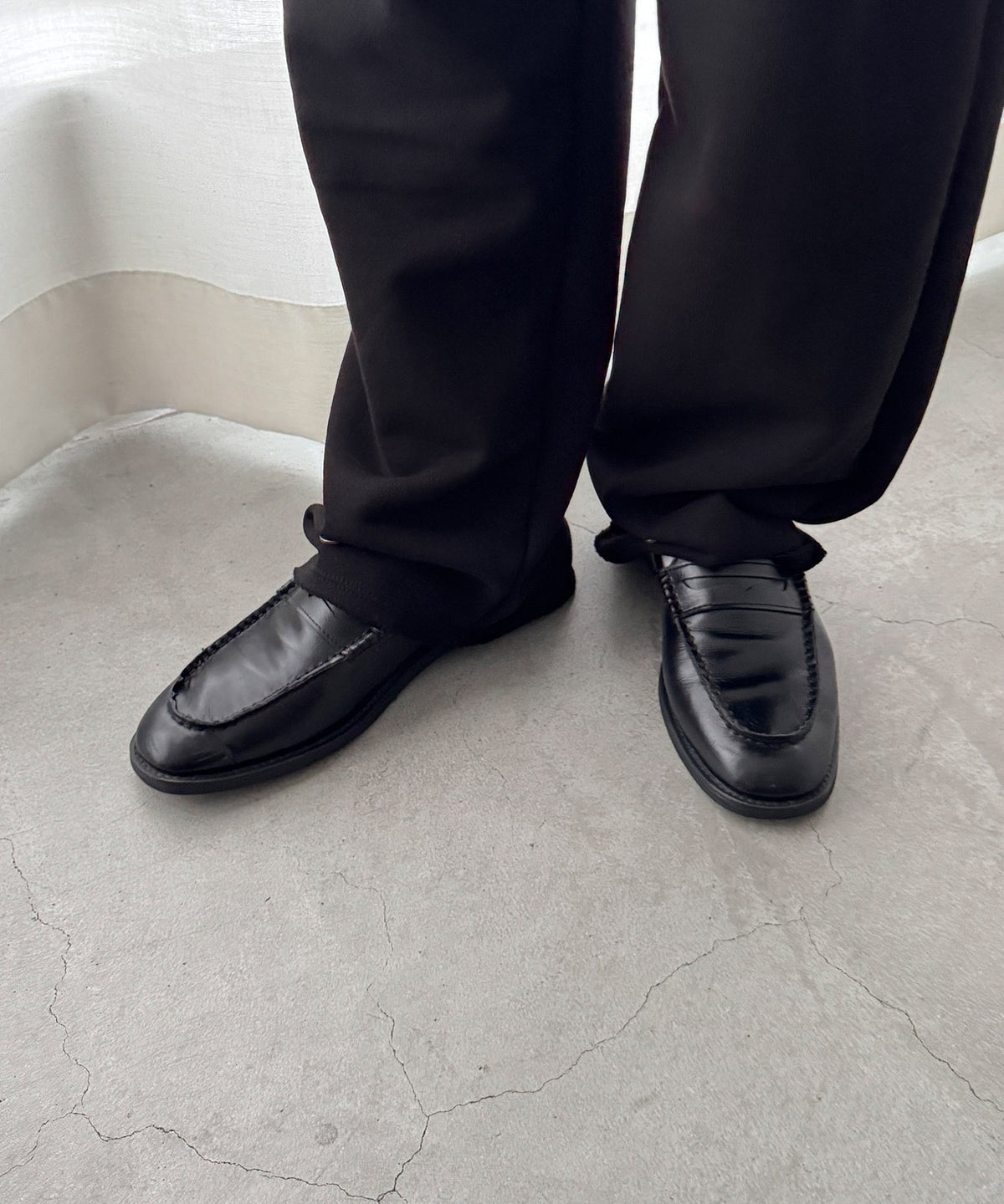 裾ボタンスウェットパンツ